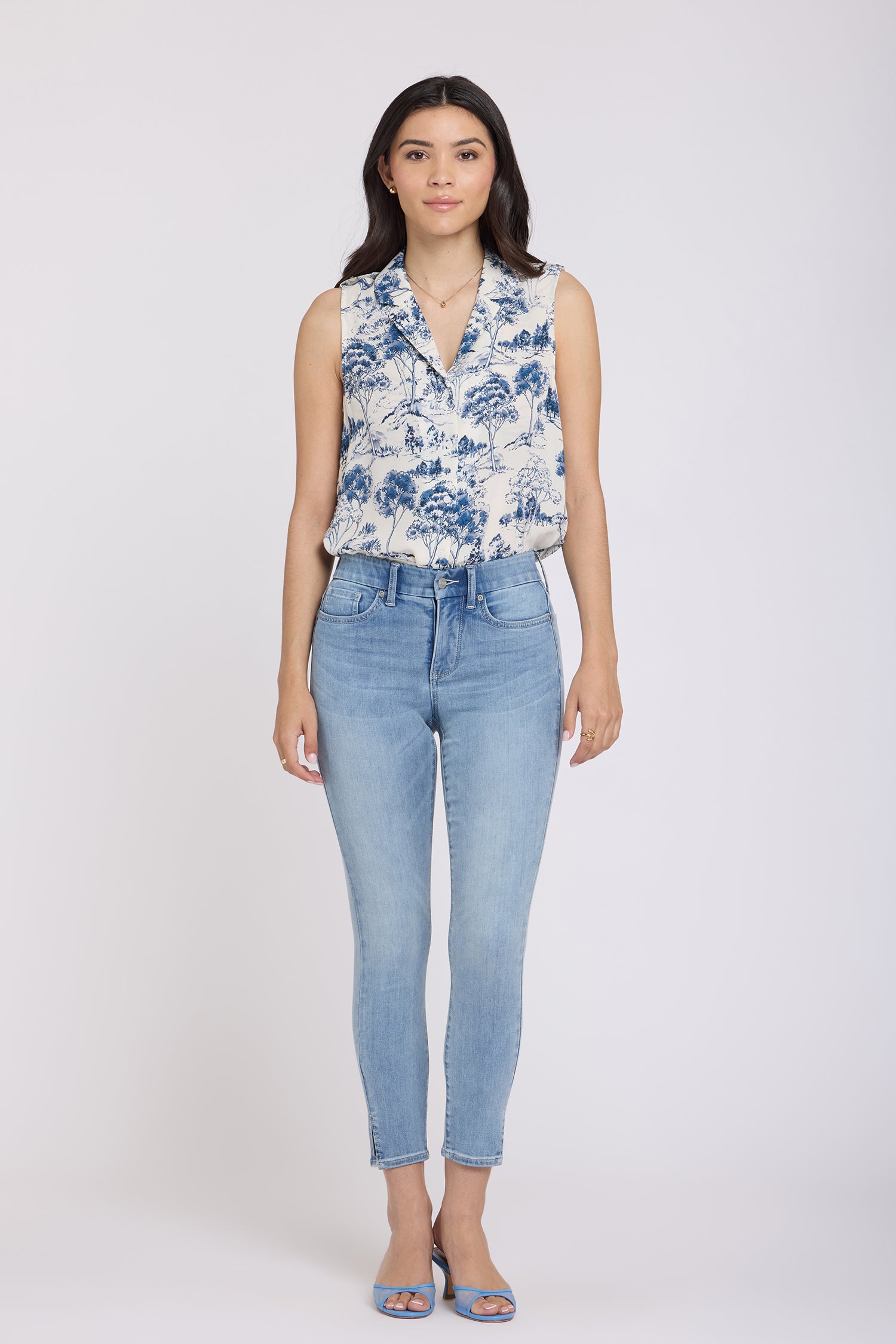 NYDJ Waist-Match™ Ami Skinny Ankle Jeans With Side Slits - Bloom Bound