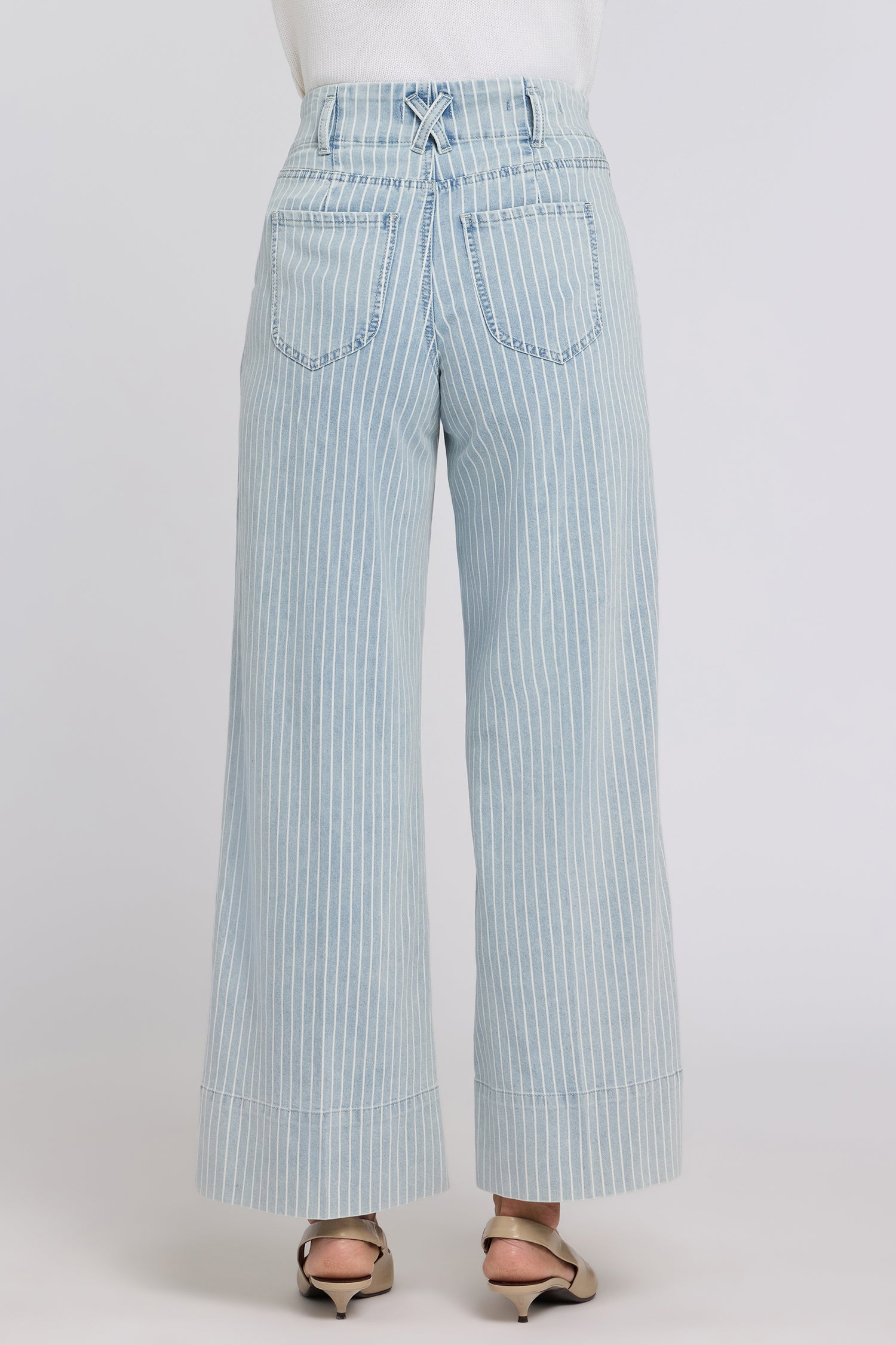 NYDJ Simone Wide Leg Jeans With High Rise, Criss-Cross Belt Loop And 4