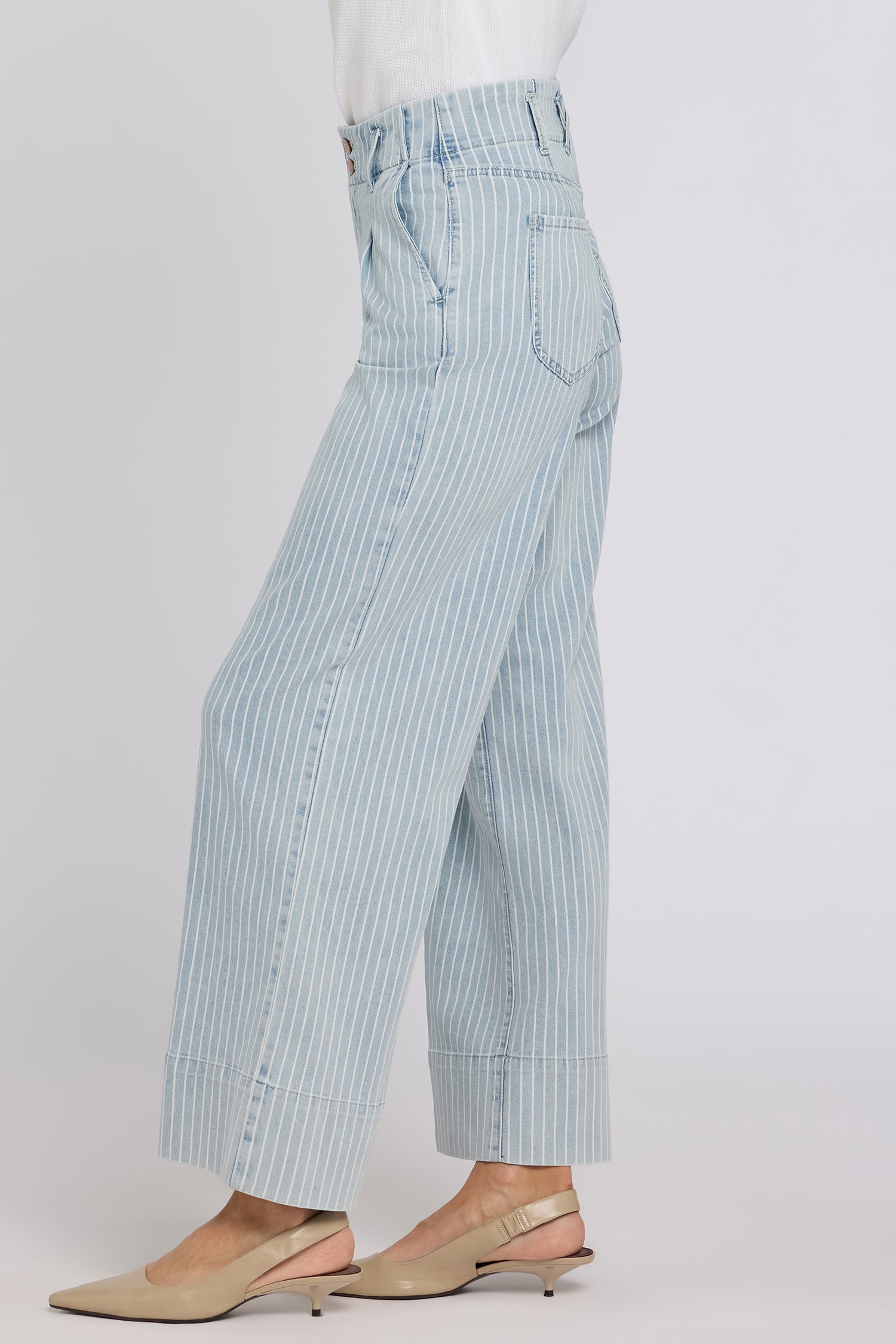 NYDJ Simone Wide Leg Jeans With High Rise, Criss-Cross Belt Loop And 4