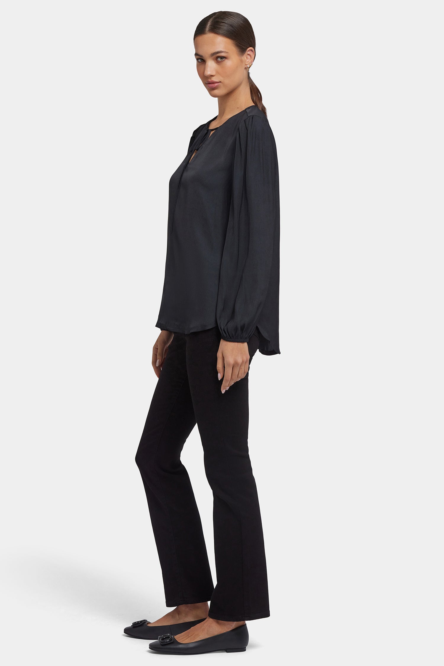 NYDJ Elsie Blouse  - Black