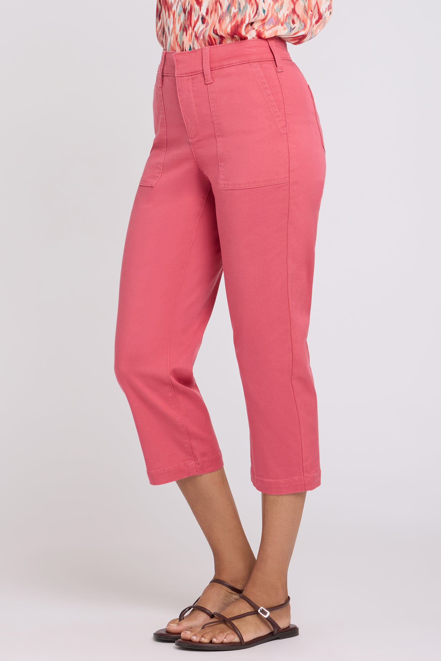 NYDJ Utility Pants In Stretch Twill With High Rise - Chrysanthemum