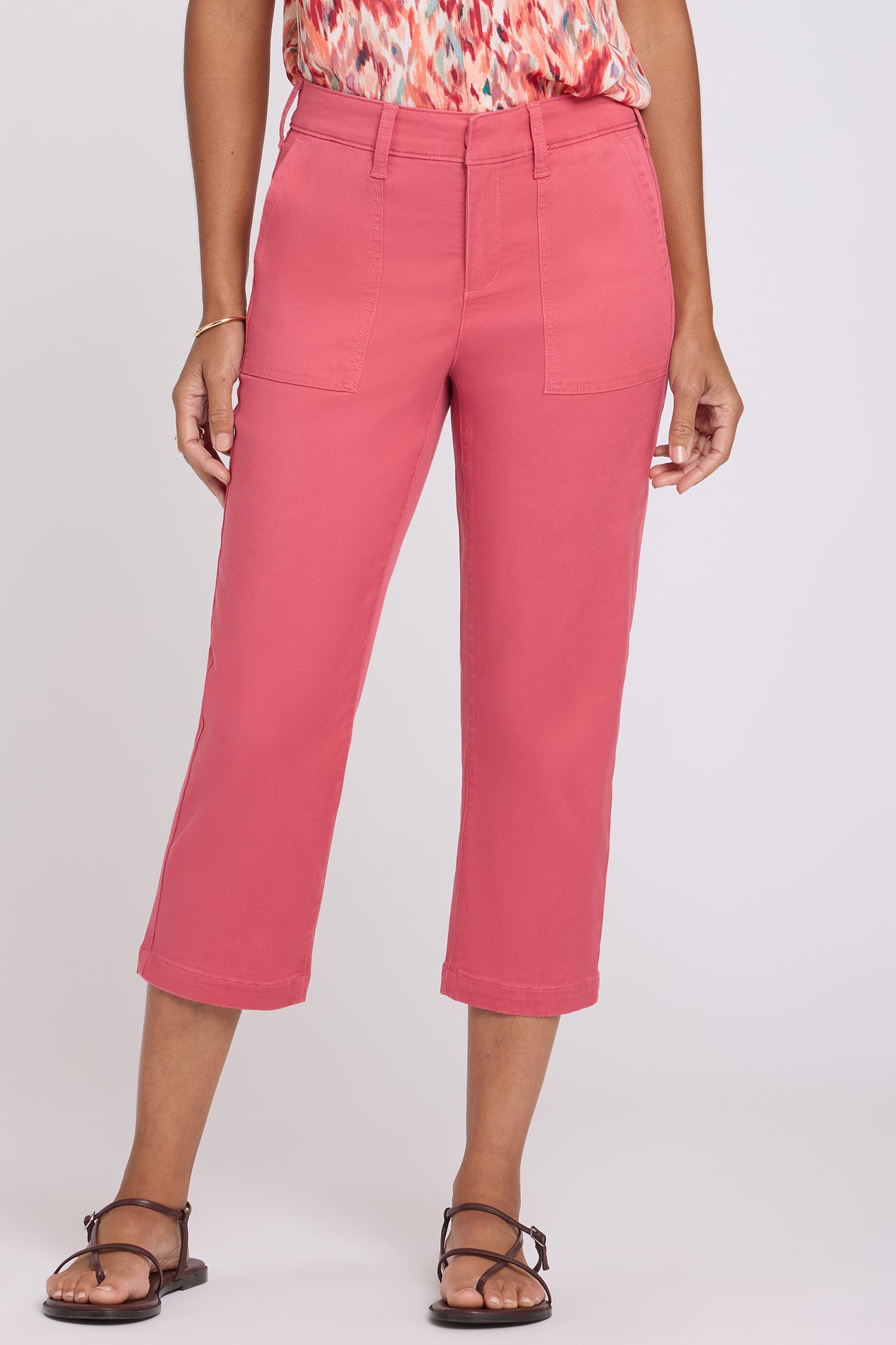 NYDJ Utility Pants In Stretch Twill With High Rise - Chrysanthemum