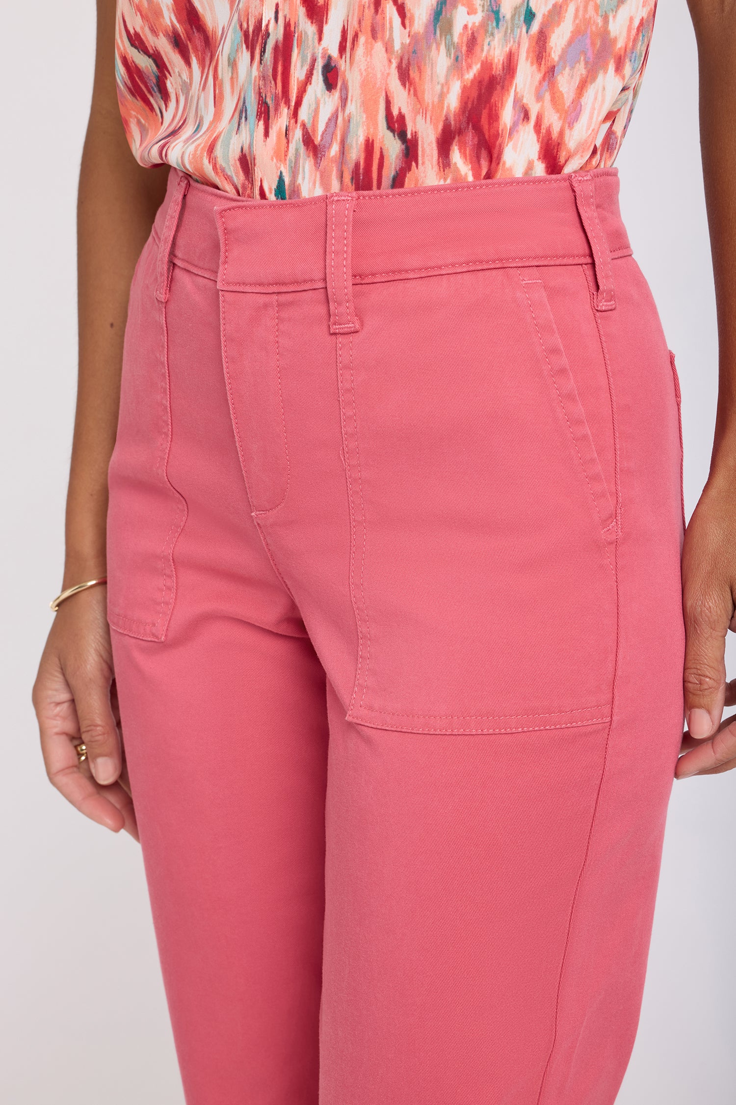 NYDJ Utility Pants In Stretch Twill With High Rise - Chrysanthemum