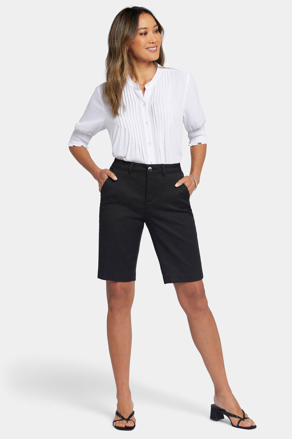 NYDJ Bermuda Shorts In Stretch Twill - Black