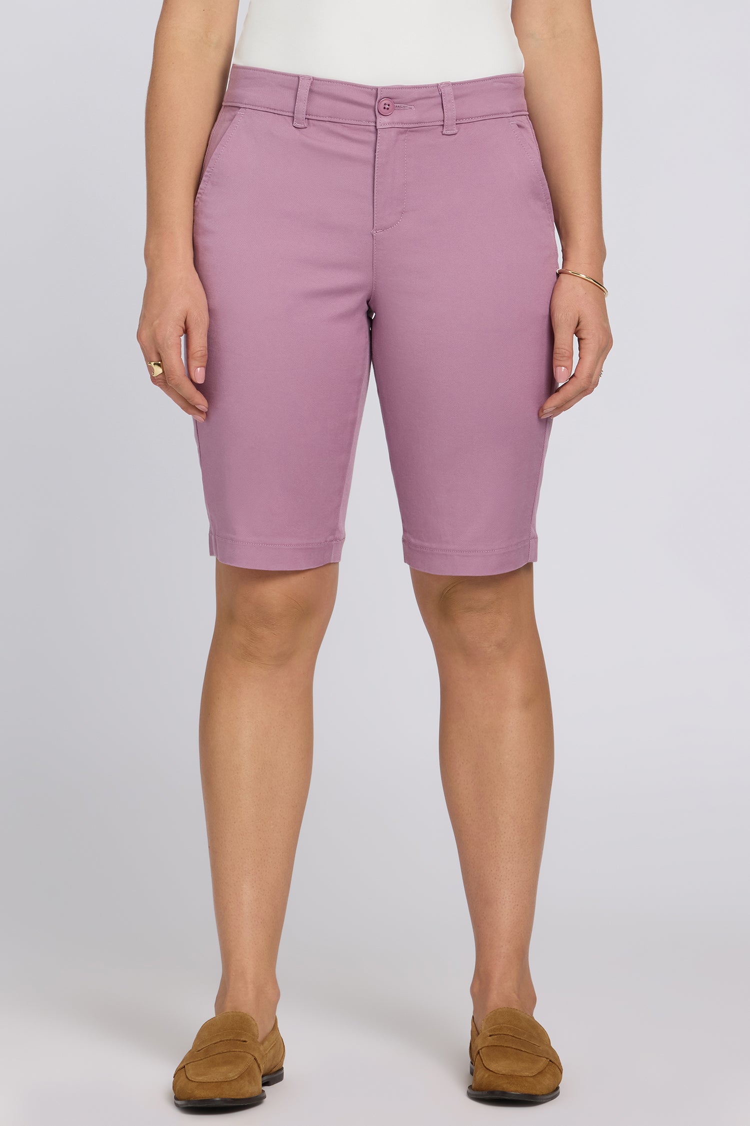 NYDJ Bermuda Shorts In Stretch Twill - Dusky Daisy