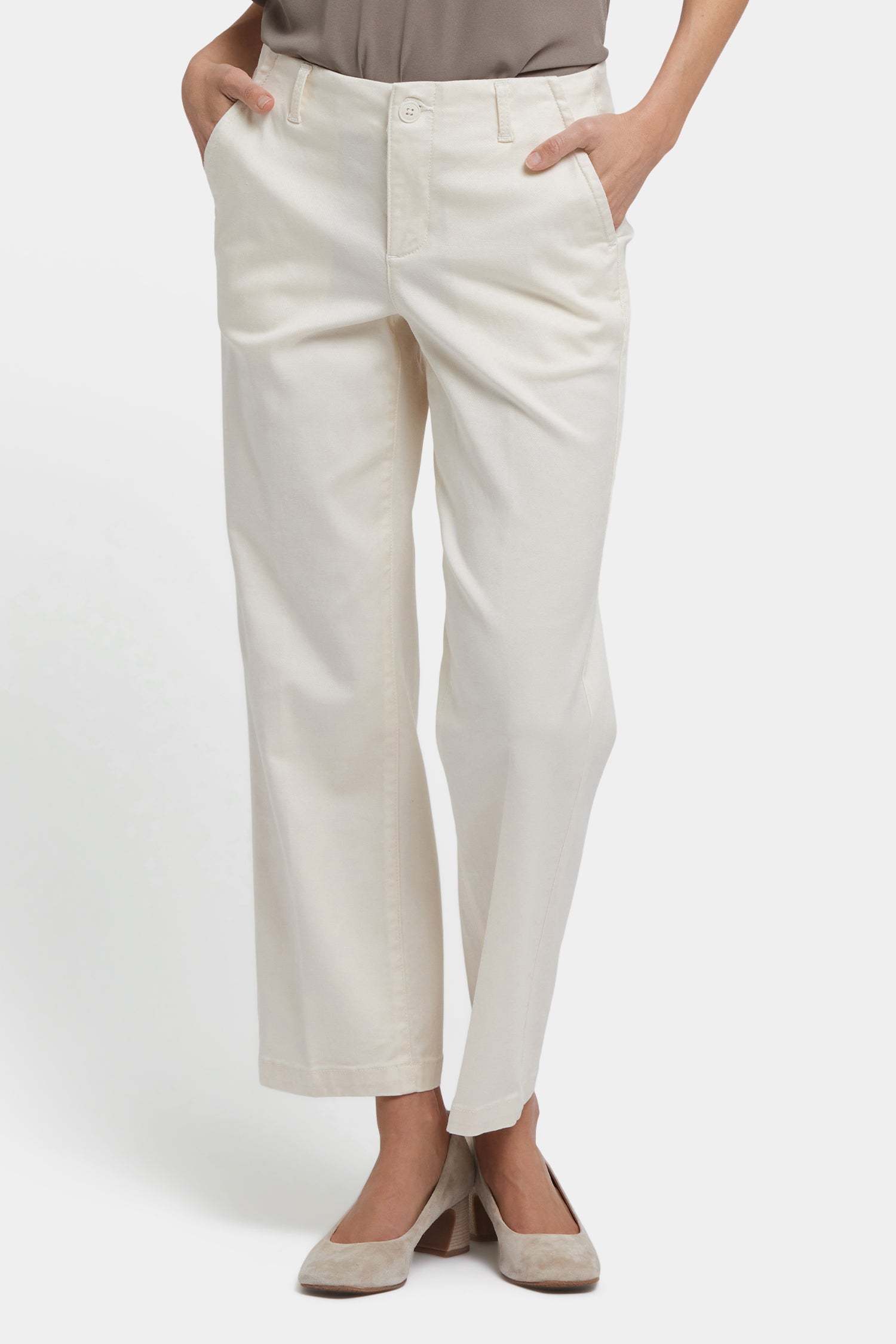 NYDJ Marilyn Straight Ankle Pants In Stretch Twill - Ivory