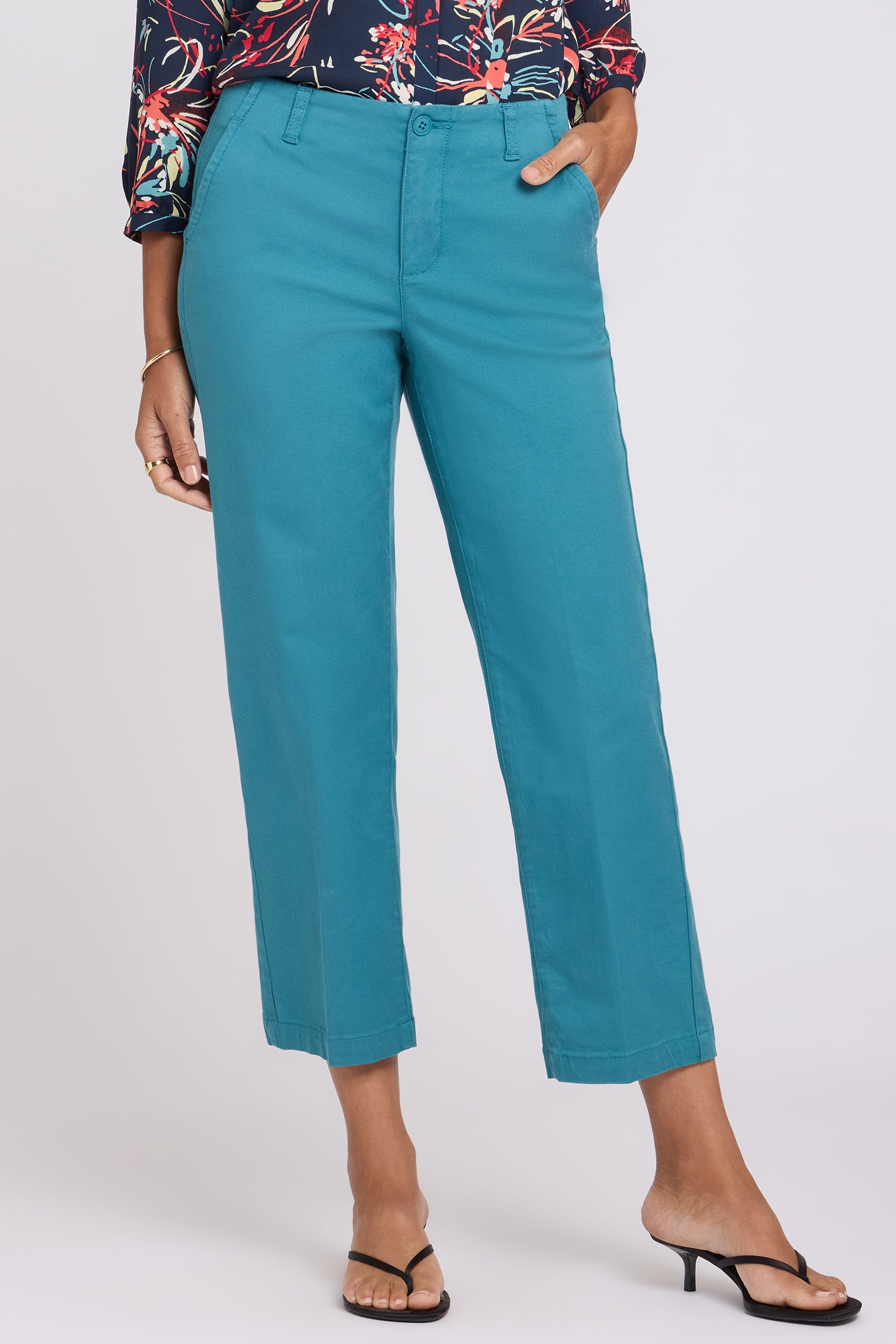 NYDJ Marilyn Straight Ankle Pants In Stretch Twill - Harbor Blue