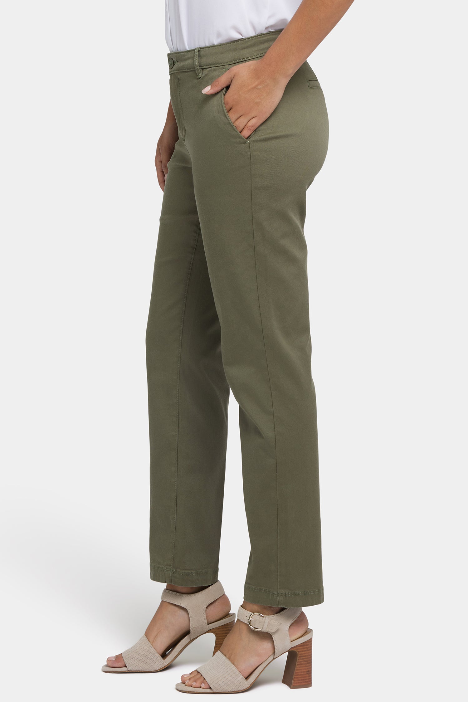 NYDJ Sadie Slim Pants In Stretch Twill - Avocado