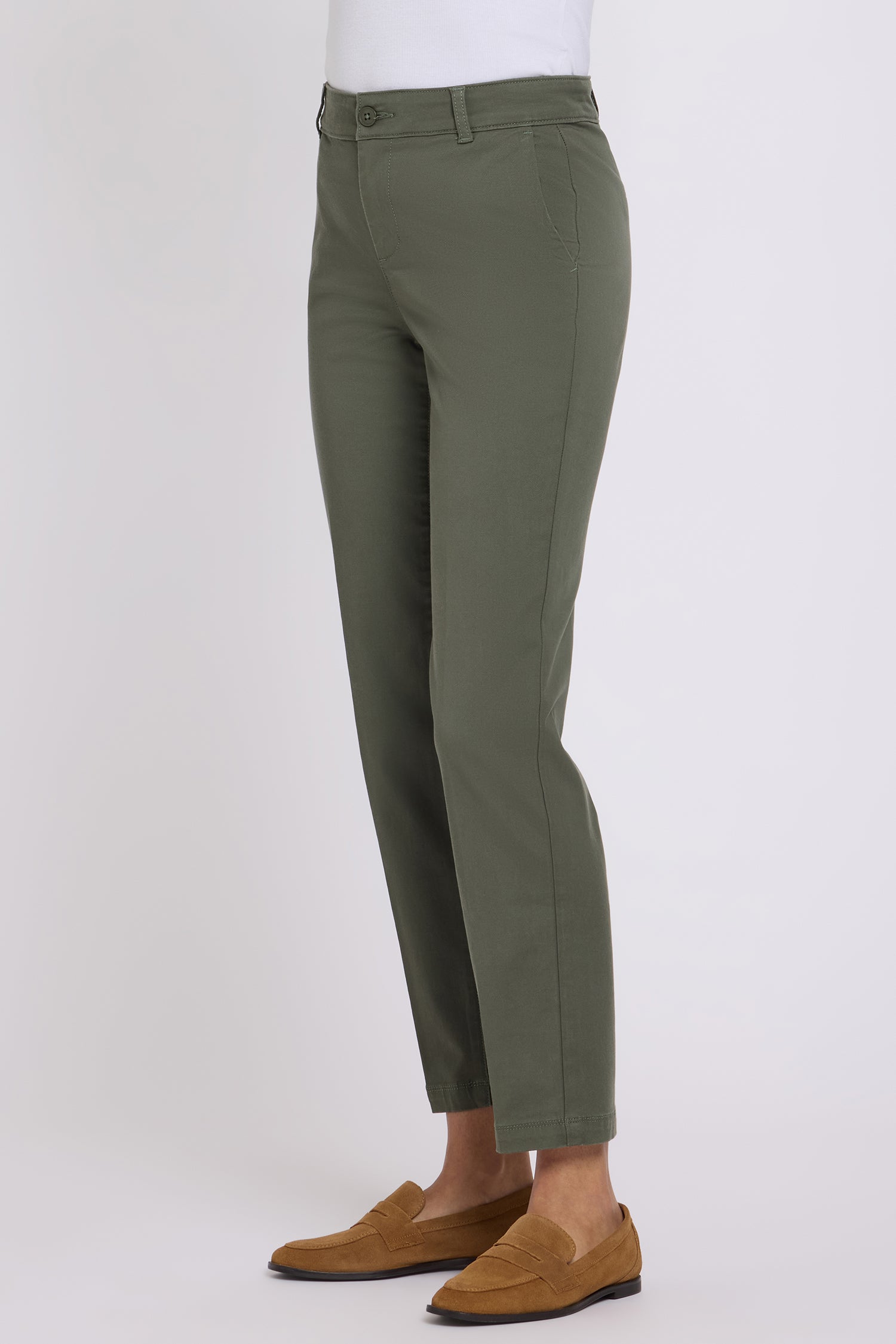 NYDJ Sadie Slim Pants In Stretch Twill - Desert Green