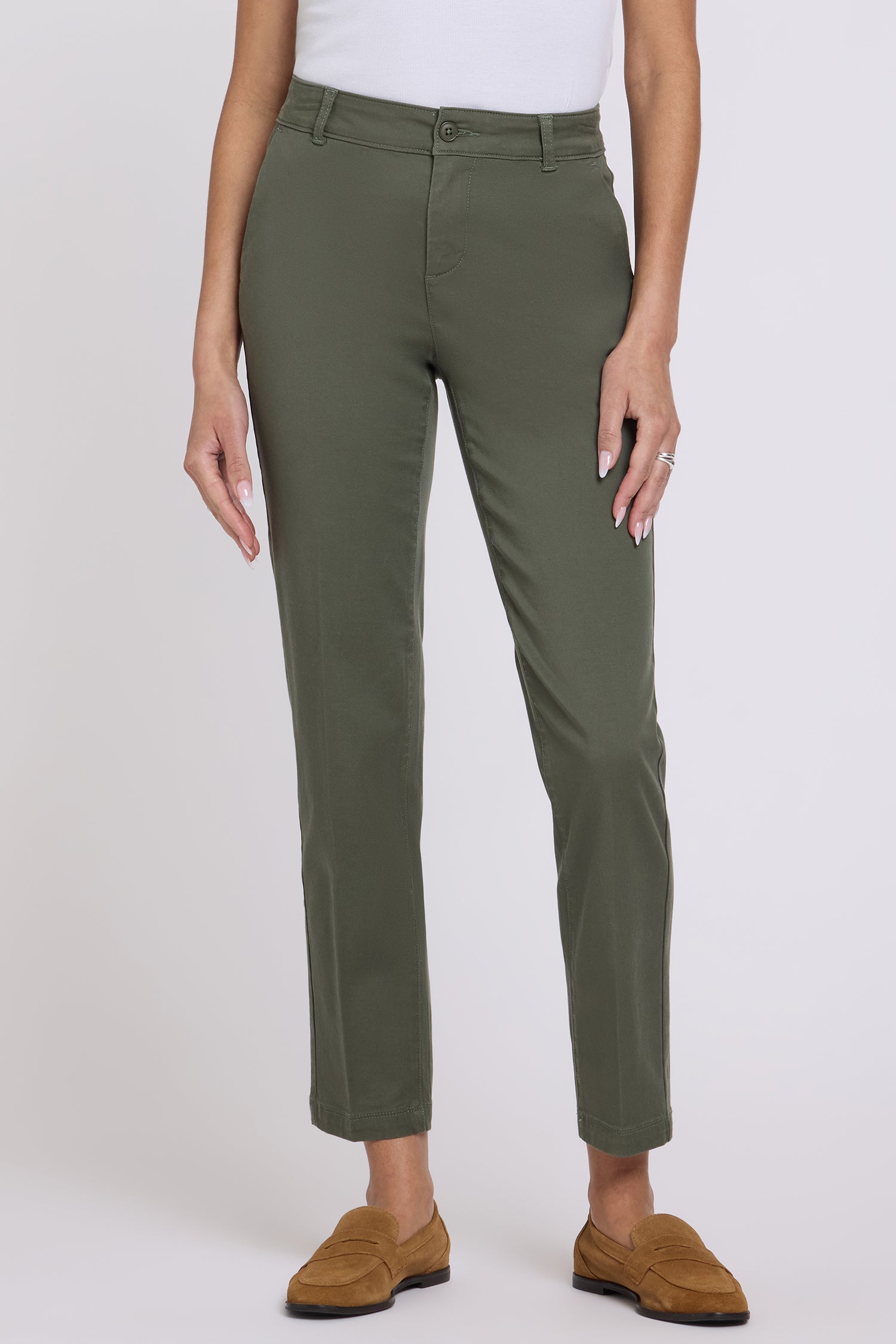 NYDJ Sadie Slim Pants In Stretch Twill - Desert Green