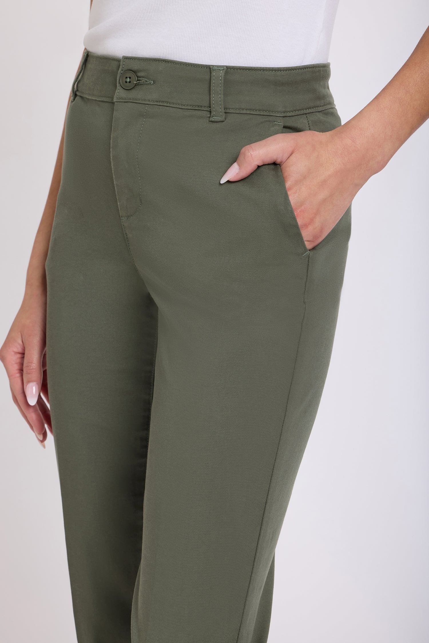 NYDJ Sadie Slim Pants In Stretch Twill - Desert Green