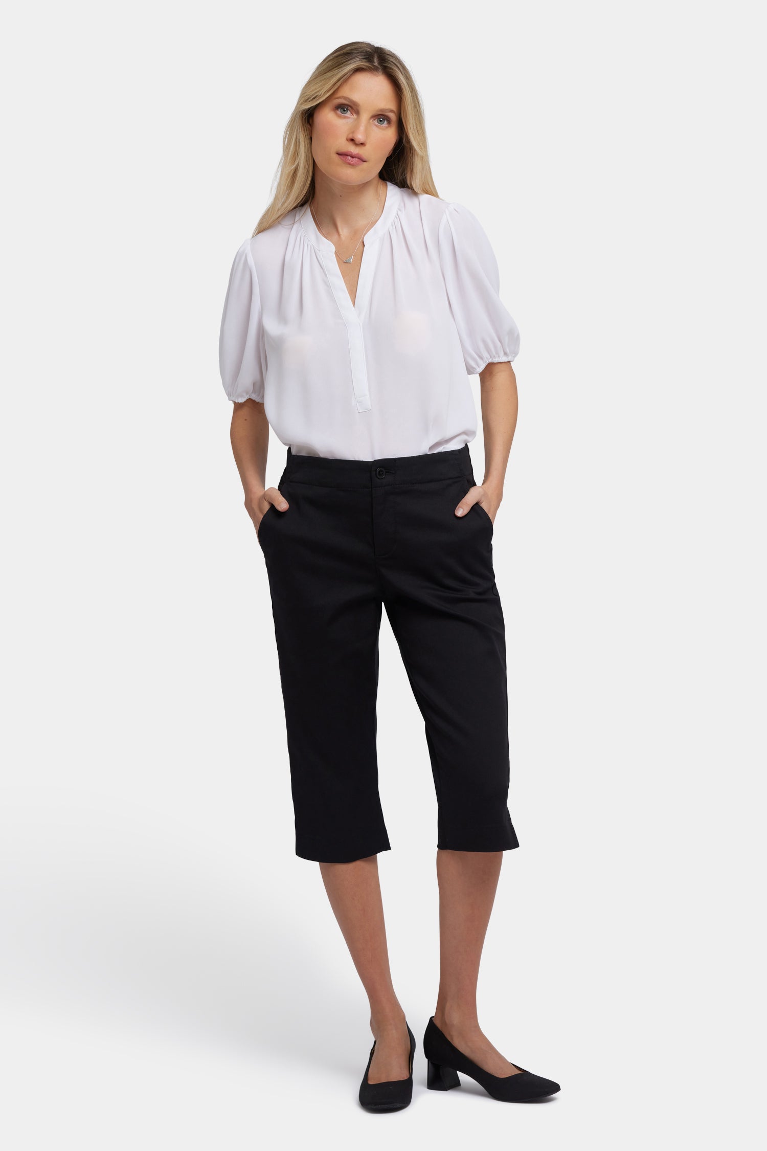 NYDJ Payton Pedal Pushers In Stretch Twill - Black