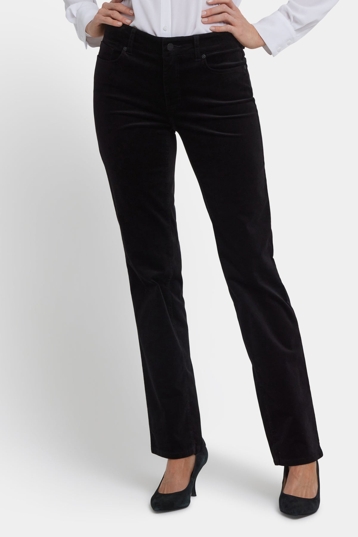 NYDJ Marilyn Straight Pants In Velveteen - Black