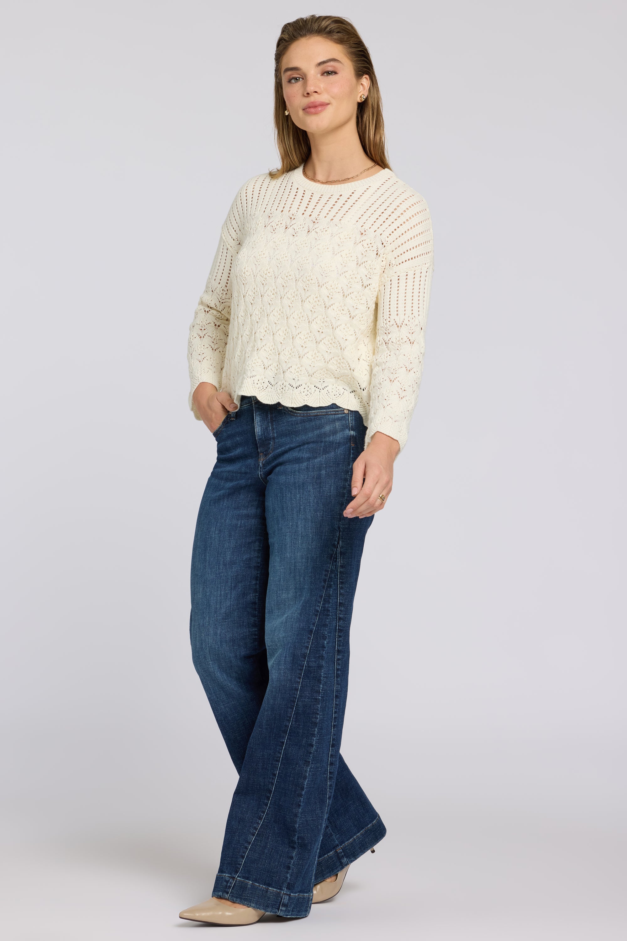 NYDJ Pointelle Popover  - Ivory