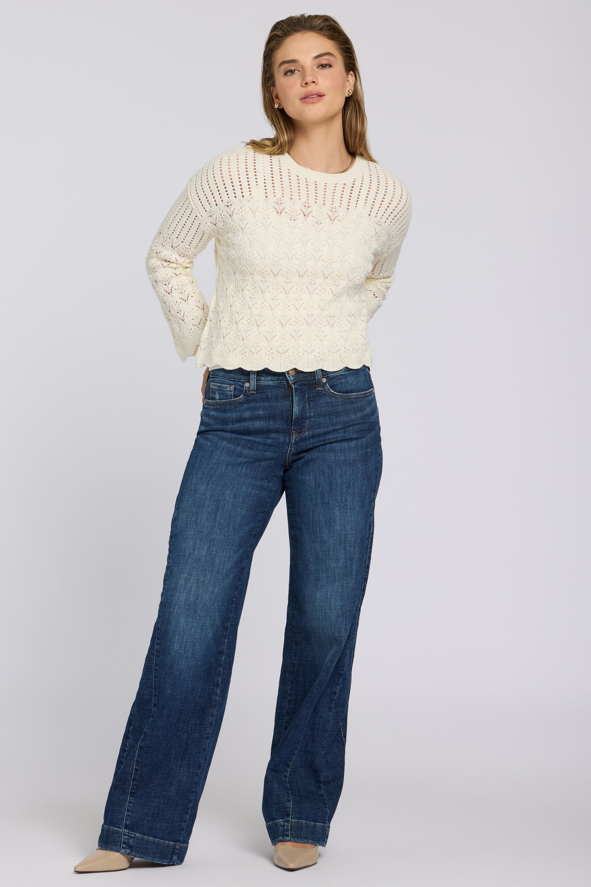 NYDJ Pointelle Popover  - Ivory