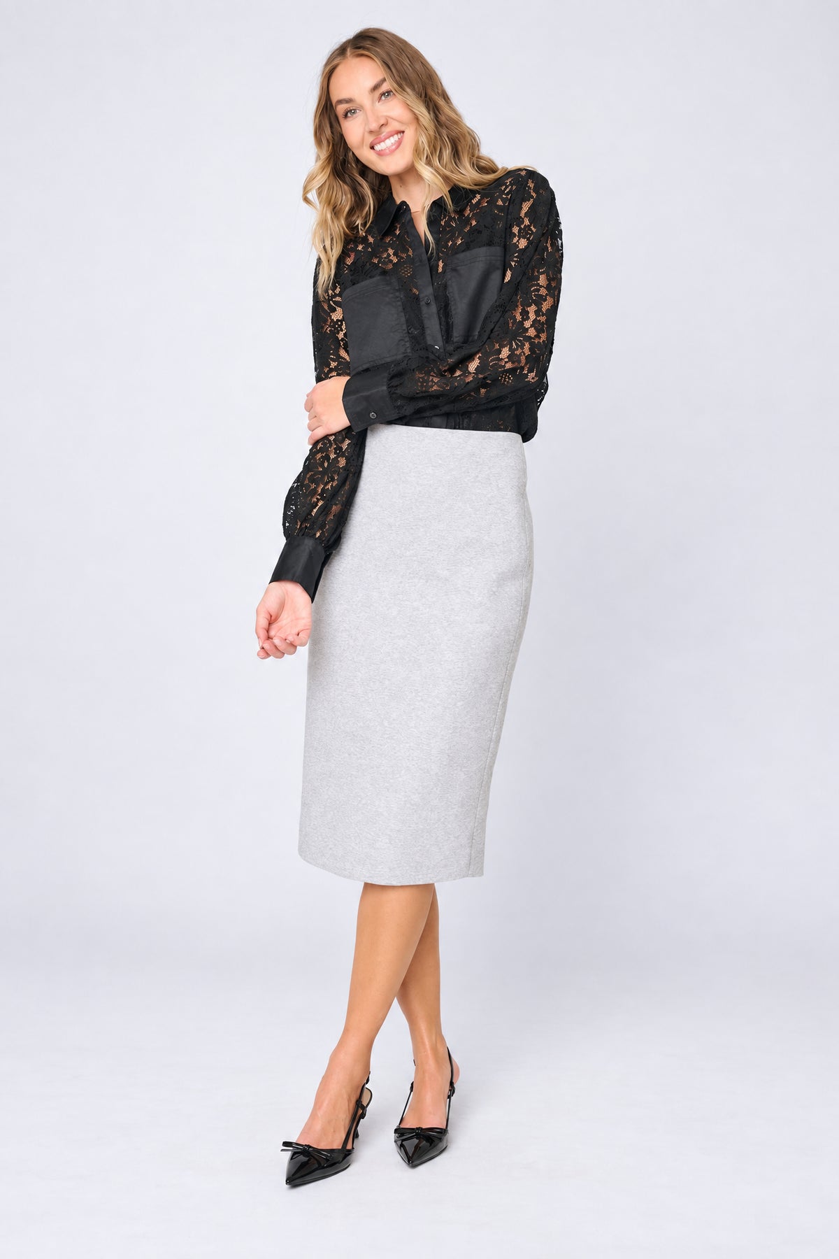 NYDJ Notch Midi Skirt by Gibsonlook  - Notch Midi Skirt by Gibsonlook
