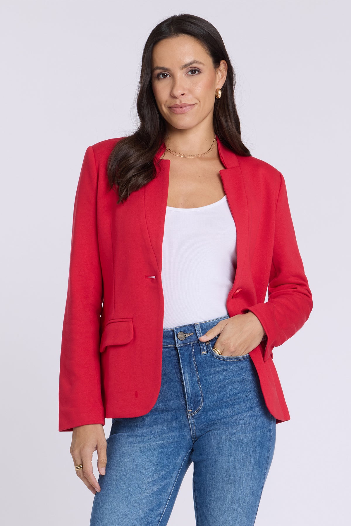 NYDJ Notch Collar Blazer in Red Lipstick by Gibsonlook  - Notch Collar Blazer in Red Lipstick by Gibsonlook