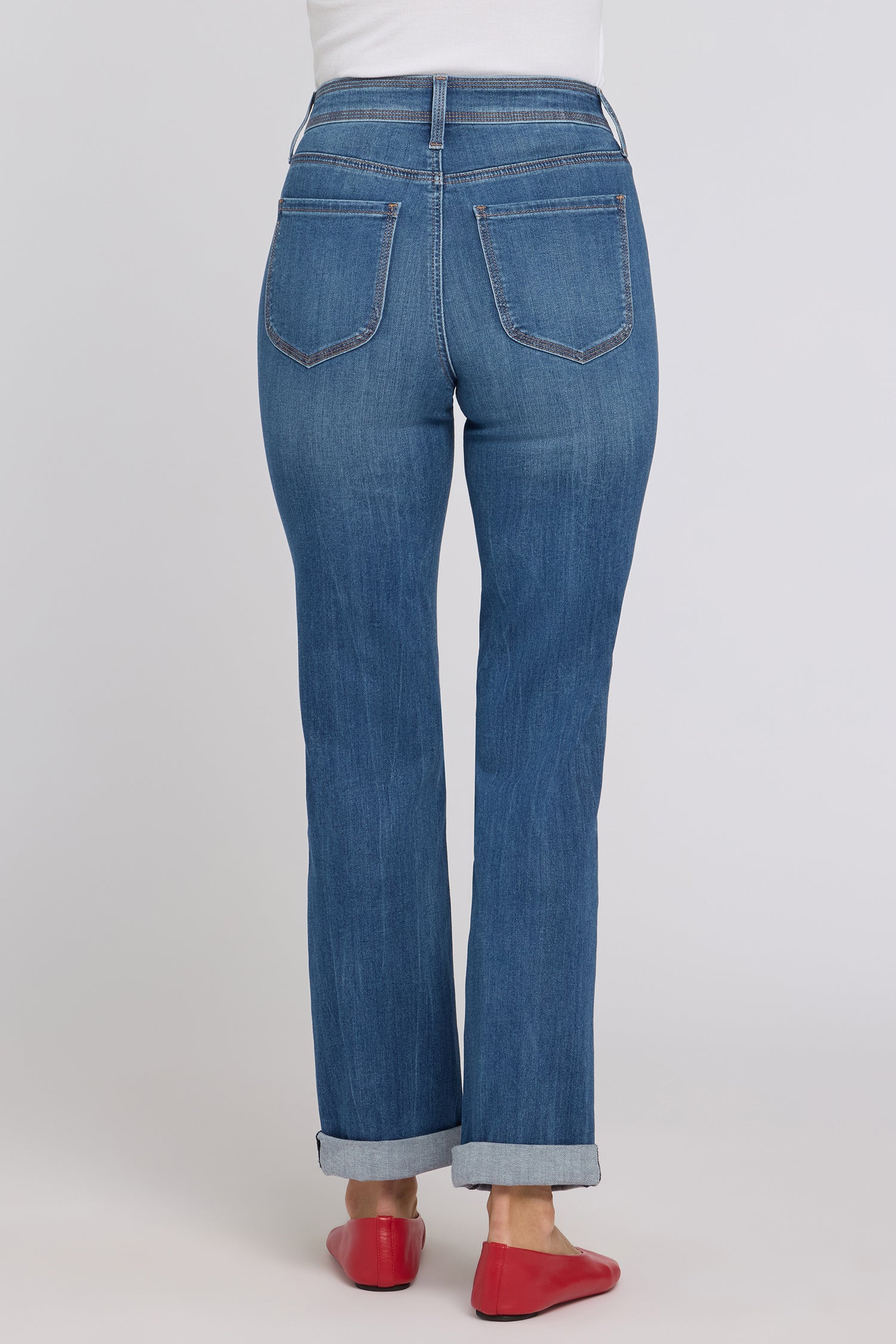 NYDJ Marilyn Straight Jeans In Petite In Sure Stretch® Denim With High Rise And Triple Stitching - Wild River