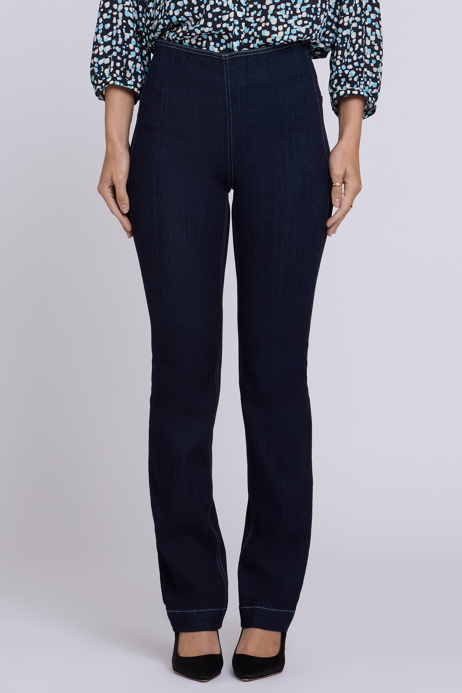 NYDJ Marilyn Straight Pull-On Jeans In Petite In Sure Stretch® Denim With High Rise - Rinse
