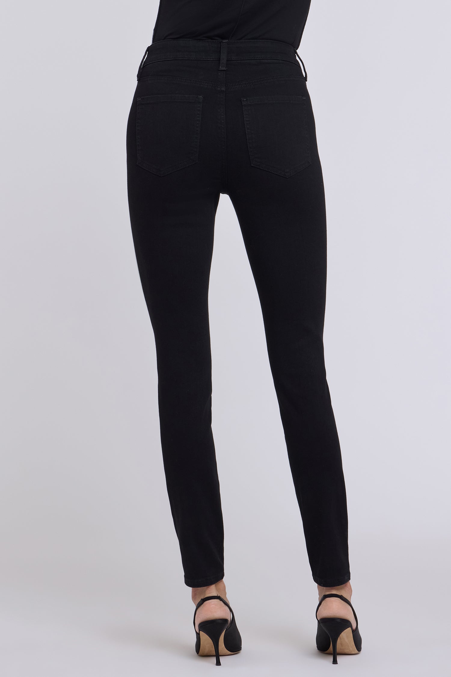 NYDJ Ami Skinny Jeans In Petite In Sure Stretch® Denim With High Rise, Contoured Seams And Piping - Black Rinse