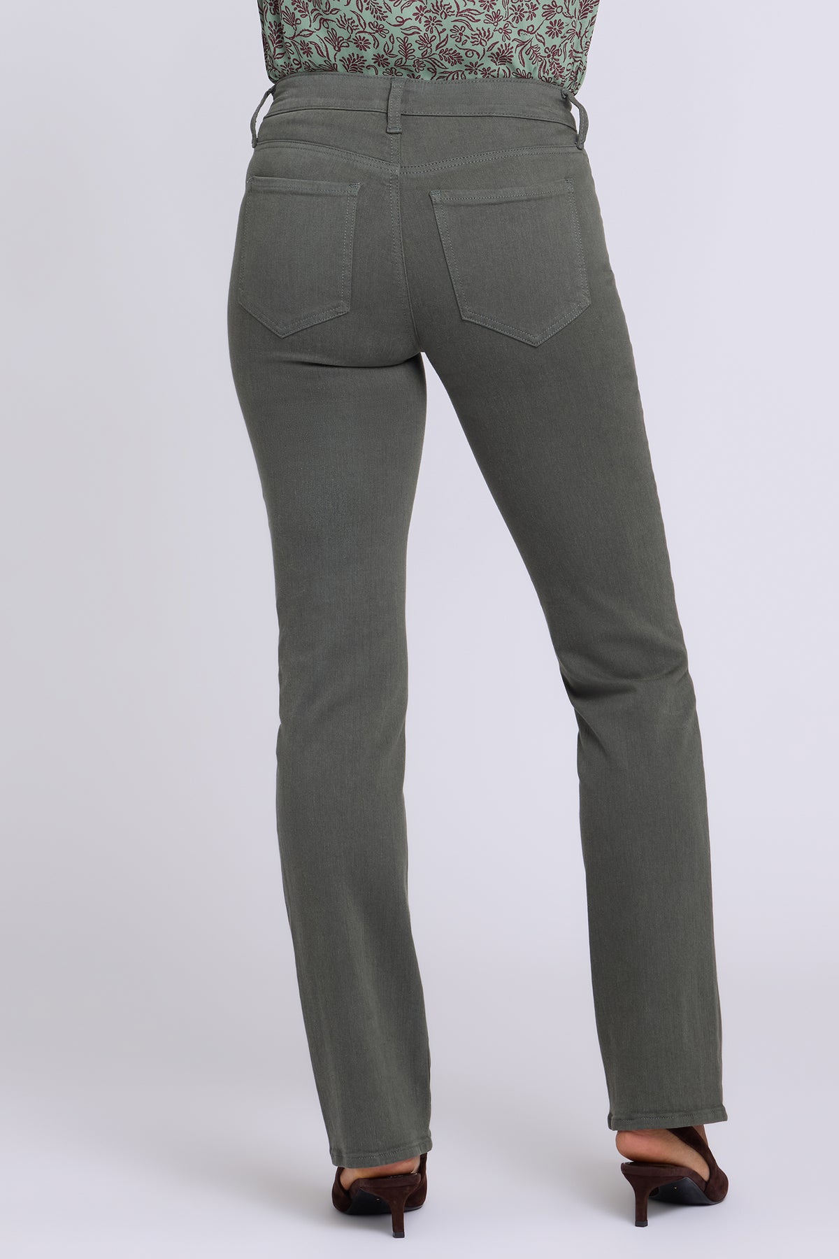 NYDJ Marilyn Straight Jeans In Petite In Sure Stretch® Denim - True Olive