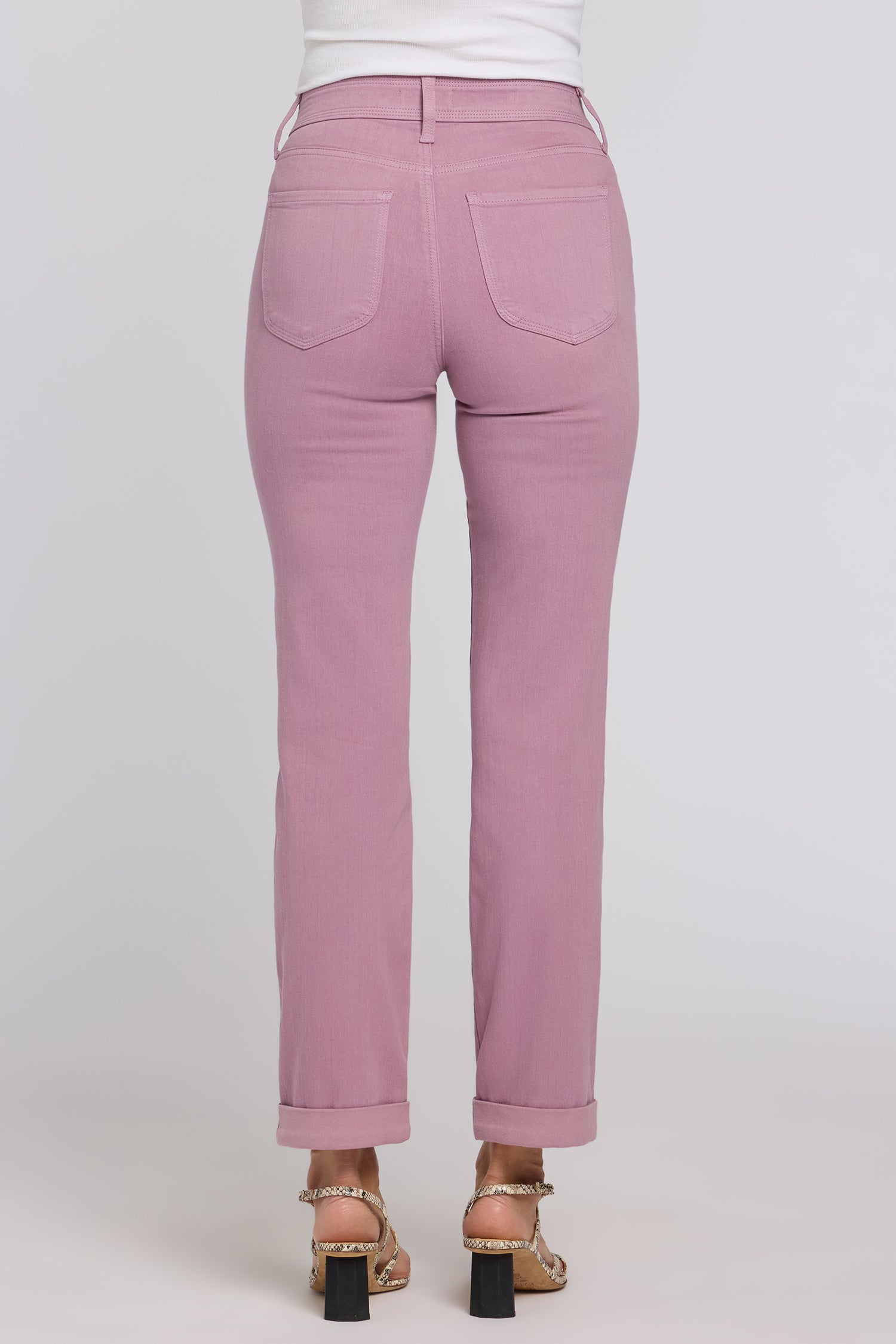 NYDJ Marilyn Straight Jeans In Petite In Sure Stretch® Denim With High Rise And Triple Stitching - Dusky Daisy