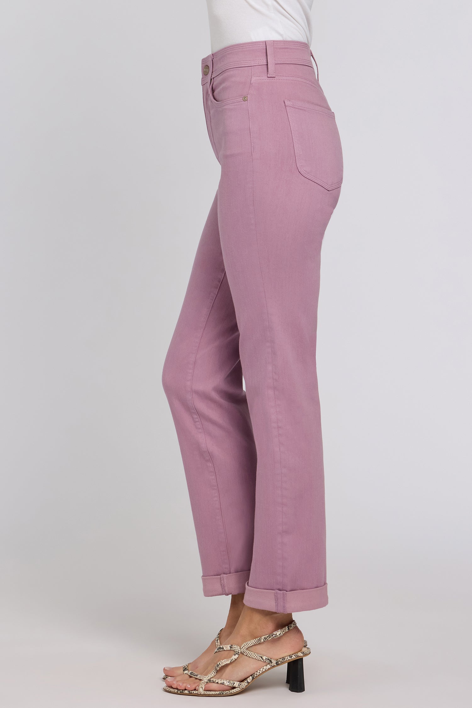 NYDJ Marilyn Straight Jeans In Petite In Sure Stretch® Denim With High Rise And Triple Stitching - Dusky Daisy
