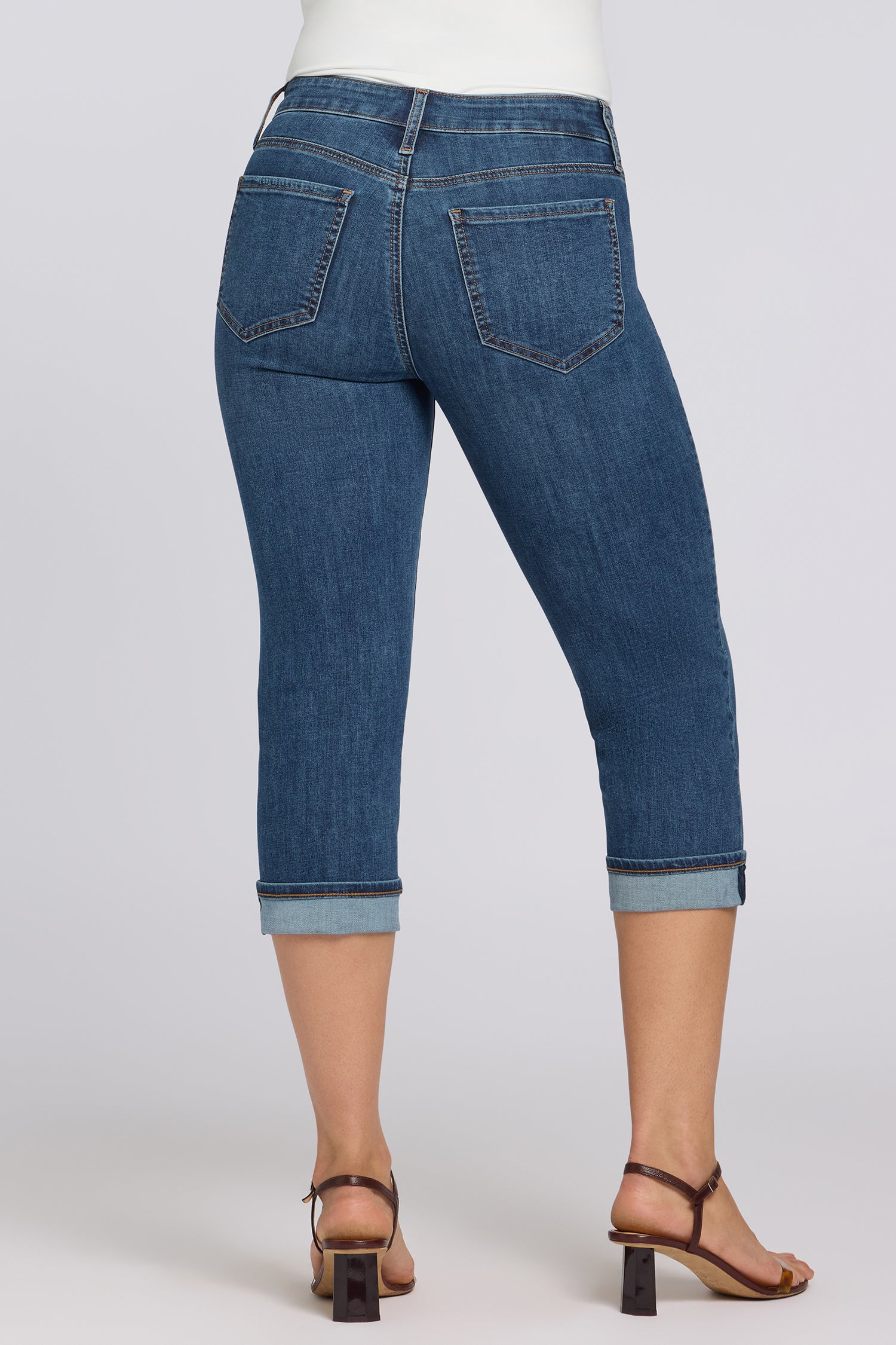 NYDJ Marilyn Straight Crop Jeans In Petite In Cool Embrace® Denim With Cuffs - Sunset Villa