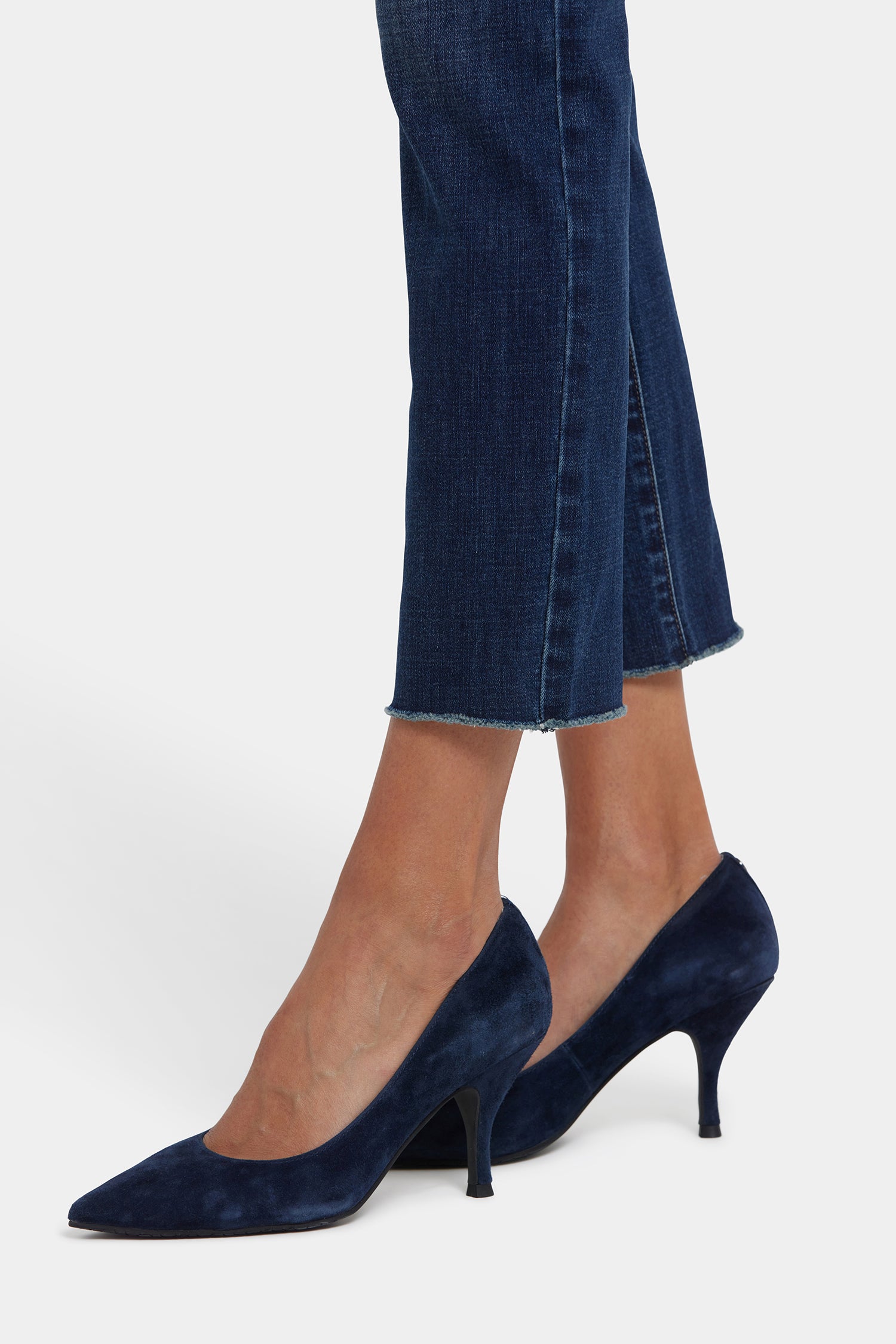 NYDJ Sheri Slim Ankle Jeans In Petite With Frayed Hems - Louvre Sapphire