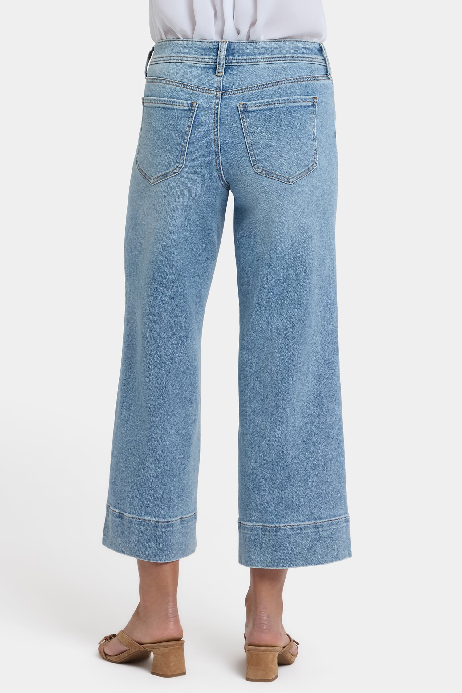 NYDJ Teresa Wide Leg Ankle Jeans In Petite With Front Seams - Mist Springs