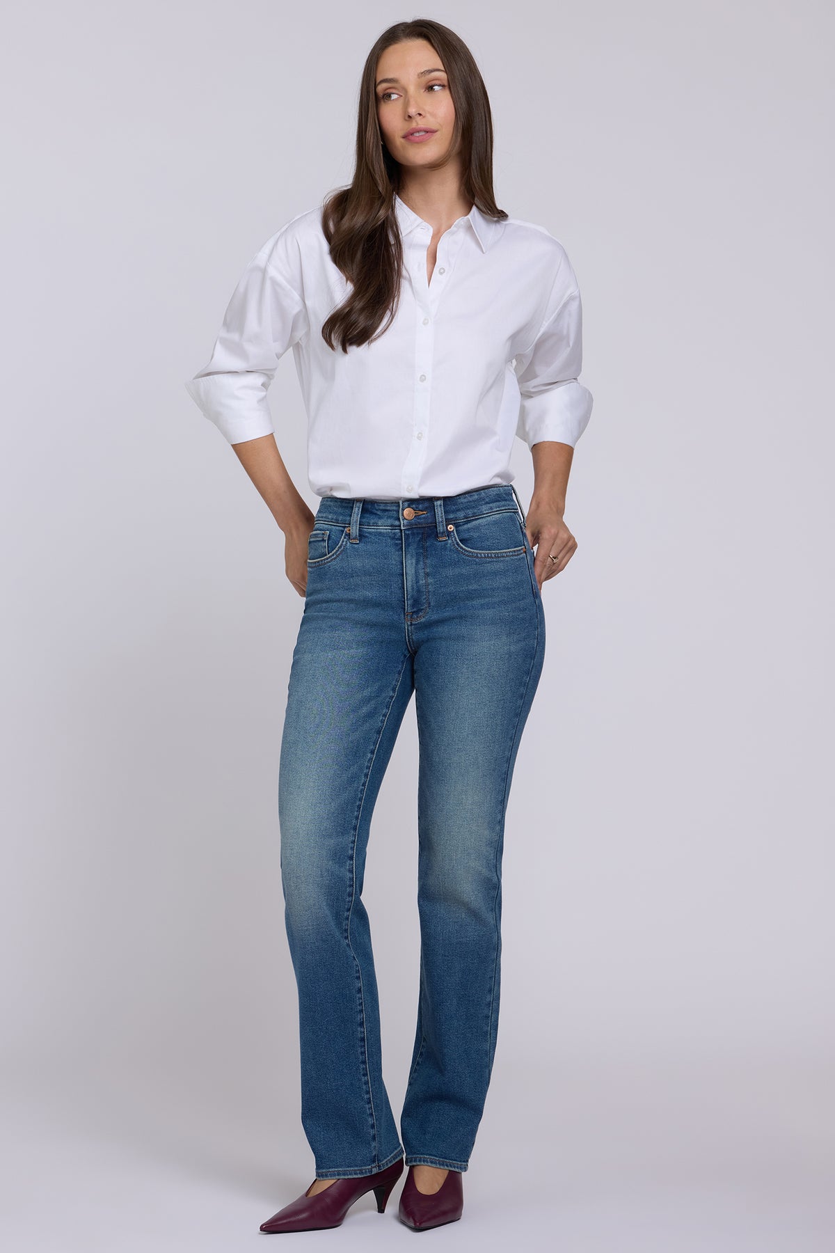 NYDJ Marilyn Straight Jeans In Petite  - Bluebells