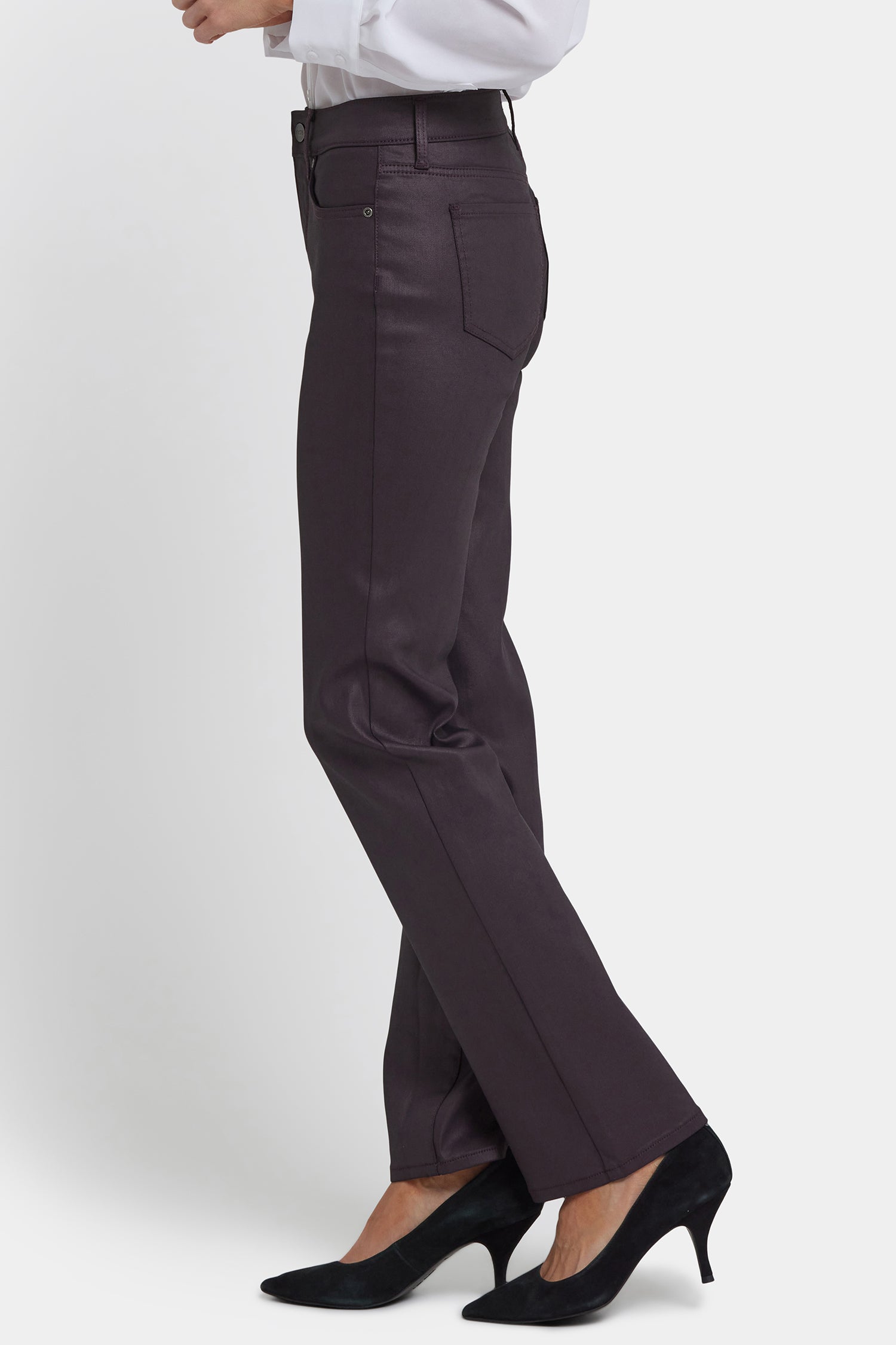 NYDJ Coated Marilyn Straight Jeans In Petite  - Fig Coated