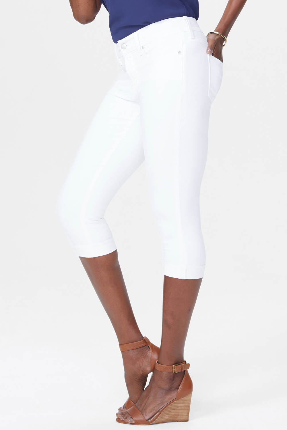 NYDJ Marilyn Straight Crop Jeans In Petite  - Optic White