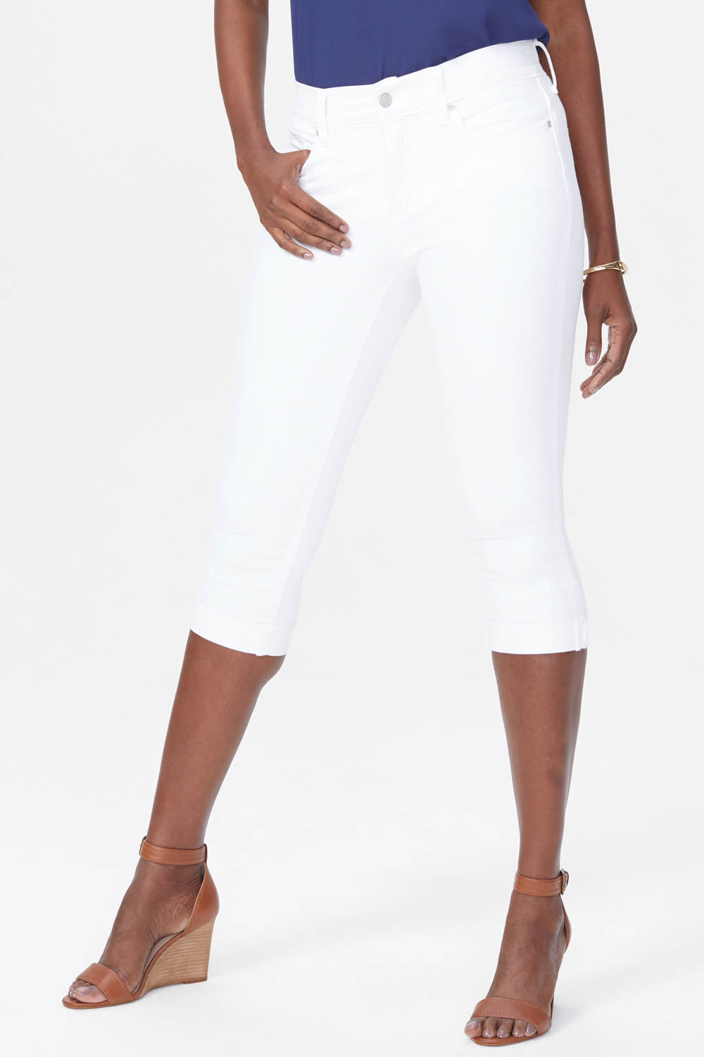 NYDJ Marilyn Straight Crop Jeans In Petite  - Optic White