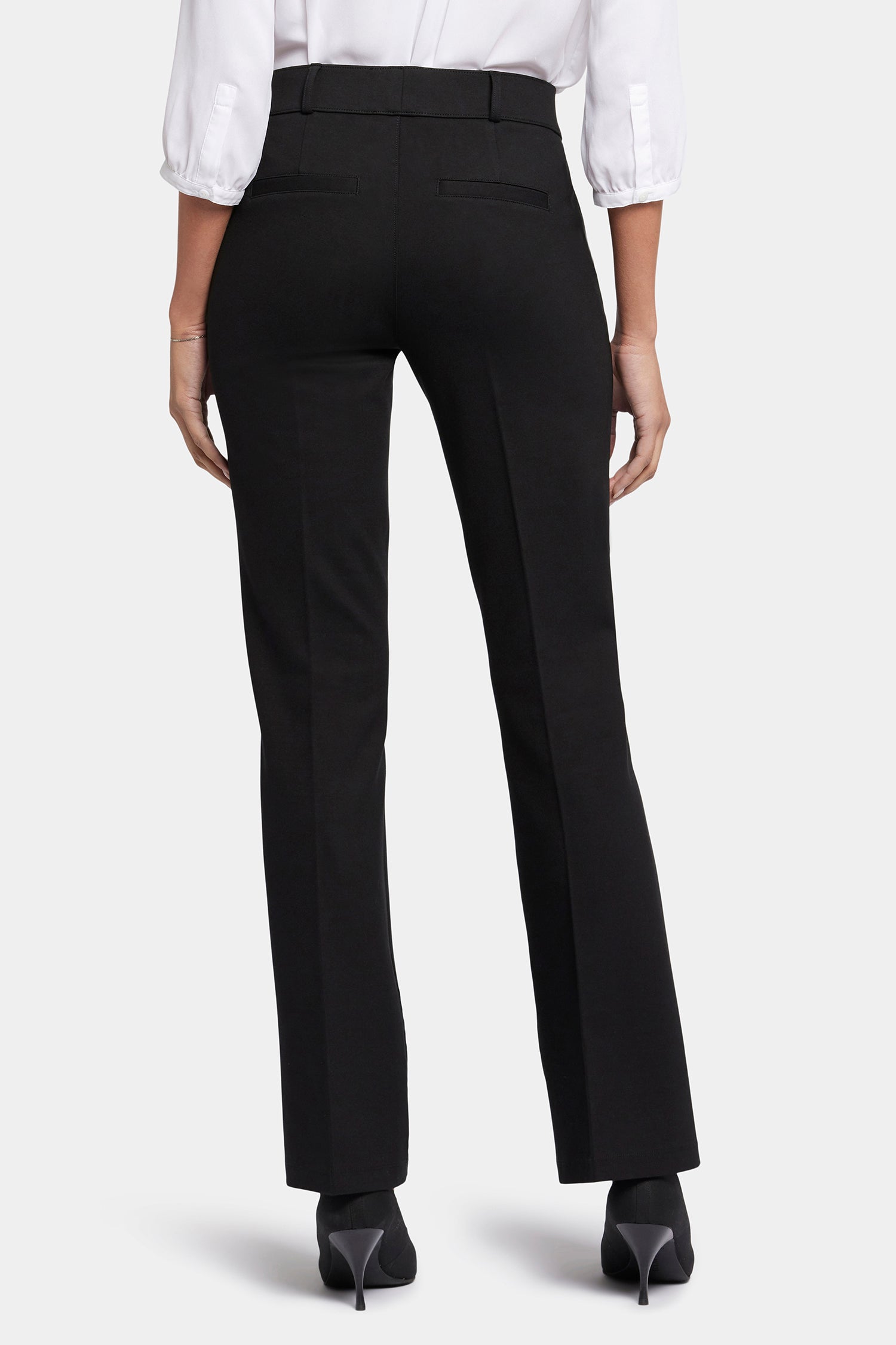 NYDJ Pull-On Flared Trouser Pants In Petite Sculpt-Her™ Collection - Black