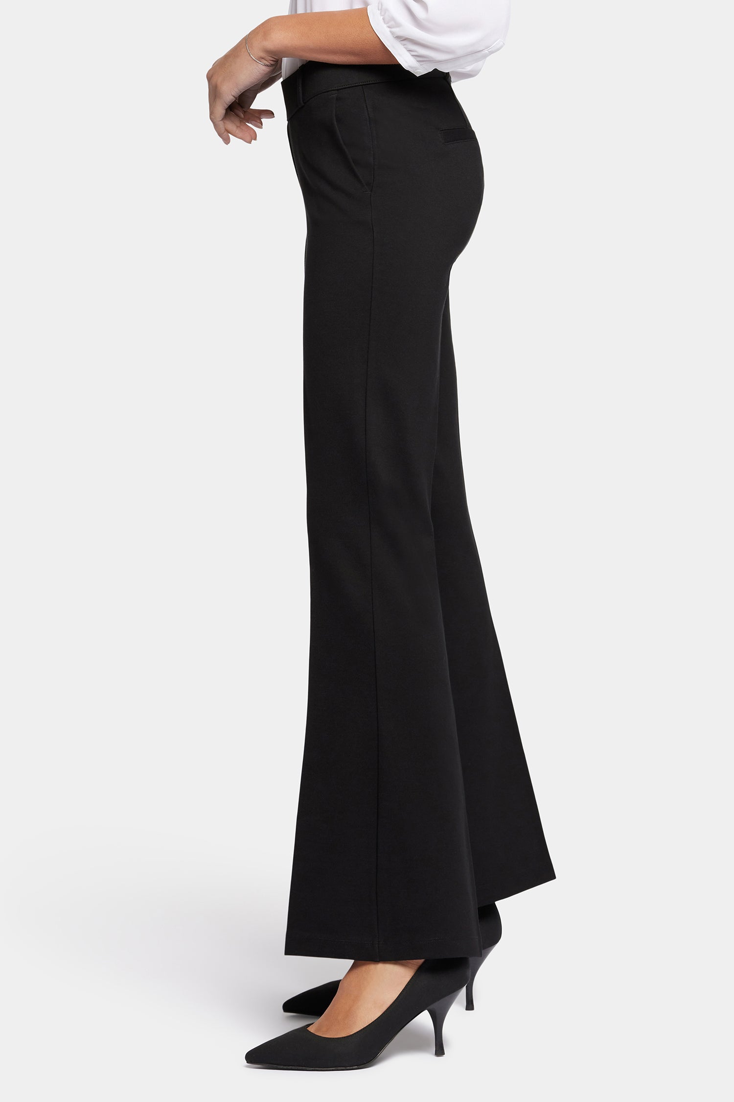 NYDJ Pull-On Flared Trouser Pants In Petite Sculpt-Her™ Collection - Black