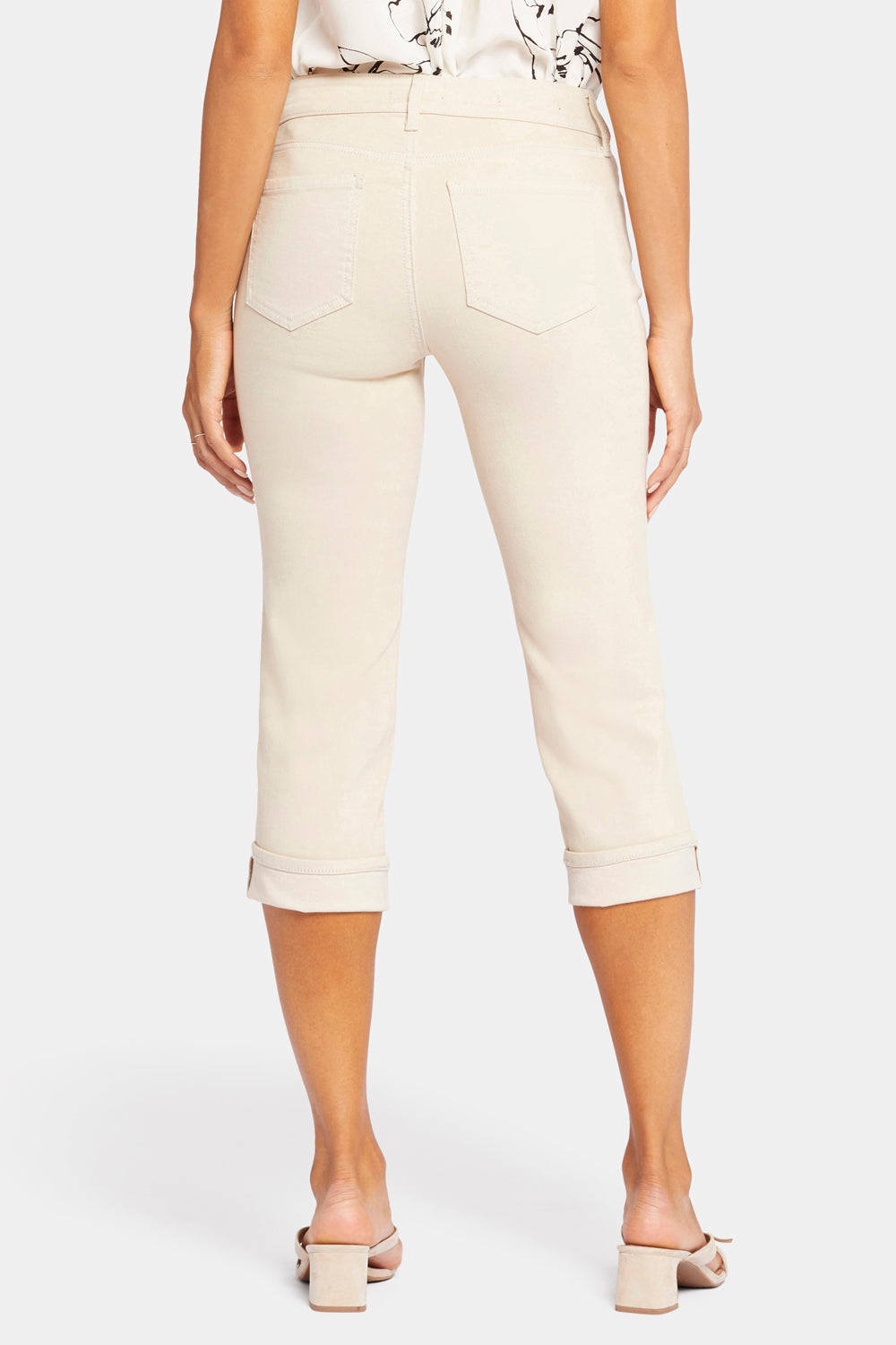 NYDJ Marilyn Straight Crop Jeans In Petite In Cool Embrace® Denim With Cuffs - Feather