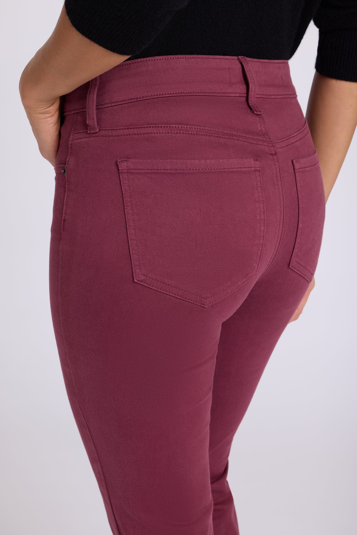 NYDJ Barbara Bootcut Jeans In Petite  - True Burgundy