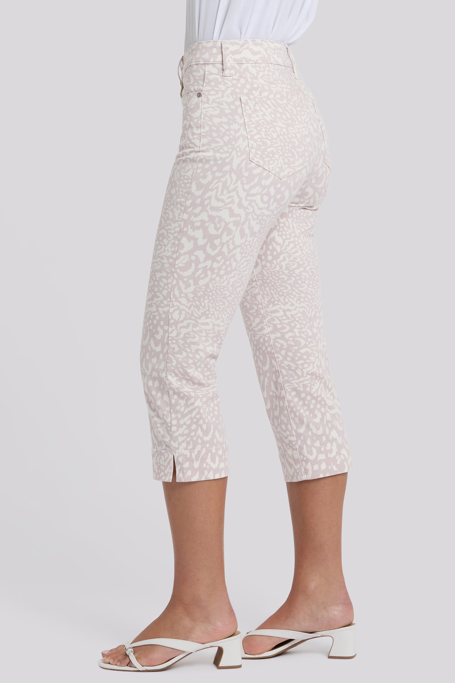 NYDJ Marilyn Straight Crop Jeans In Petite With High Rise, Side Slits And 2