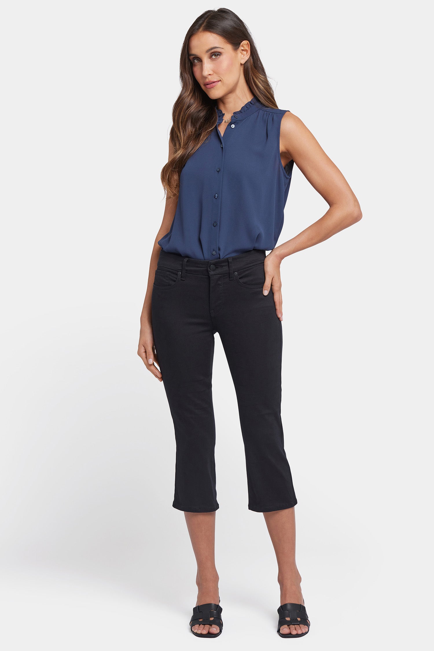 NYDJ Waist-Match™ Marilyn Straight Crop Jeans In Petite  - Black