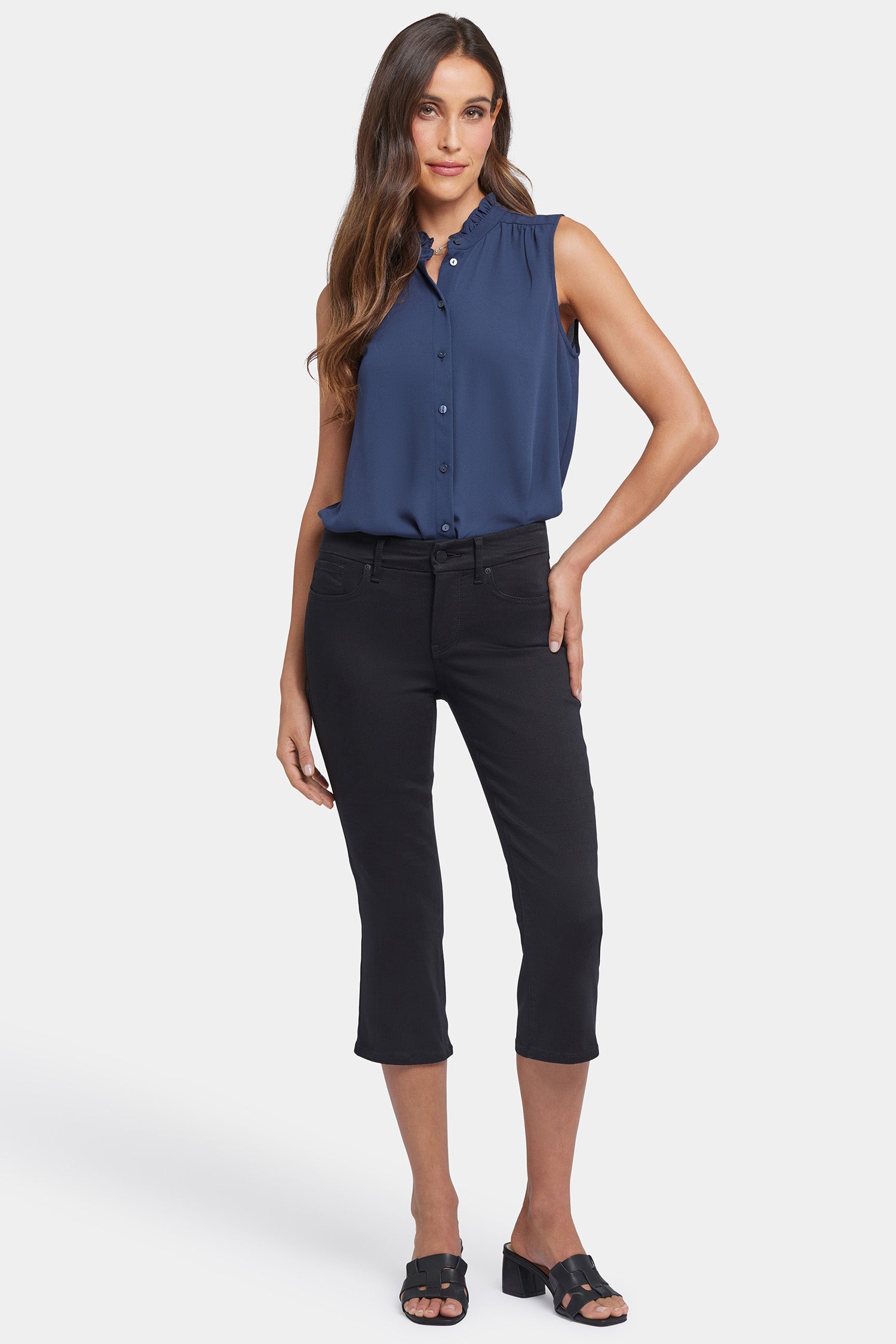 NYDJ Waist-Match™ Marilyn Straight Crop Jeans In Petite  - Black
