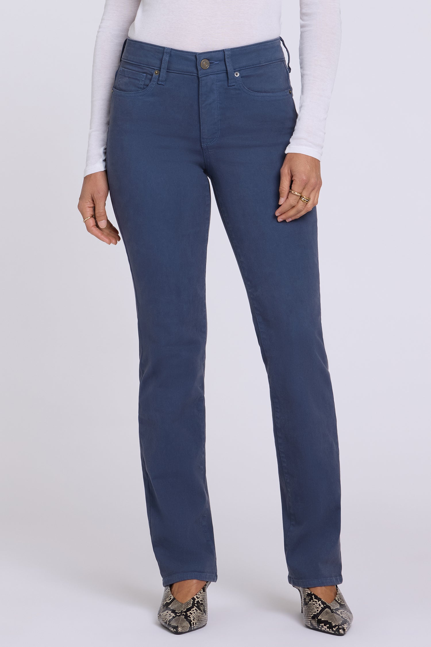 NYDJ Marilyn Straight Jeans In Petite  - Jade Blue