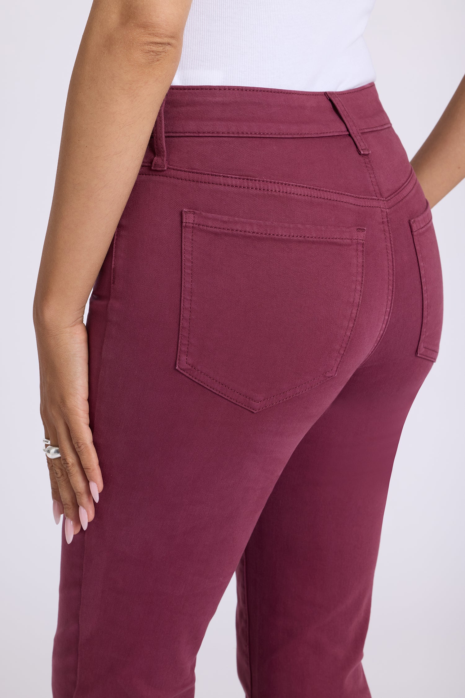 NYDJ Marilyn Straight Jeans In Petite  - True Burgundy