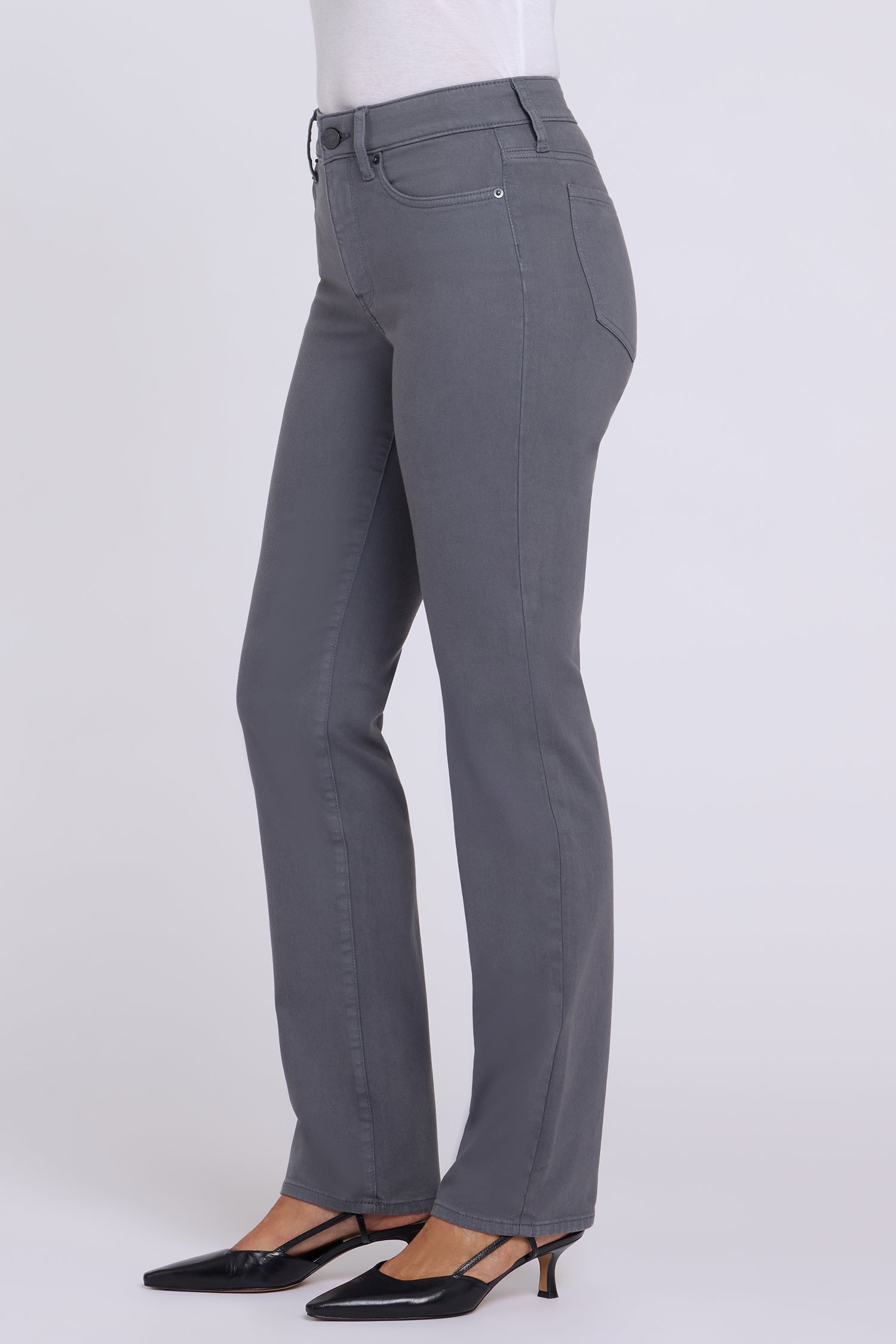 NYDJ Marilyn Straight Jeans In Petite  - Vintage Charcoal
