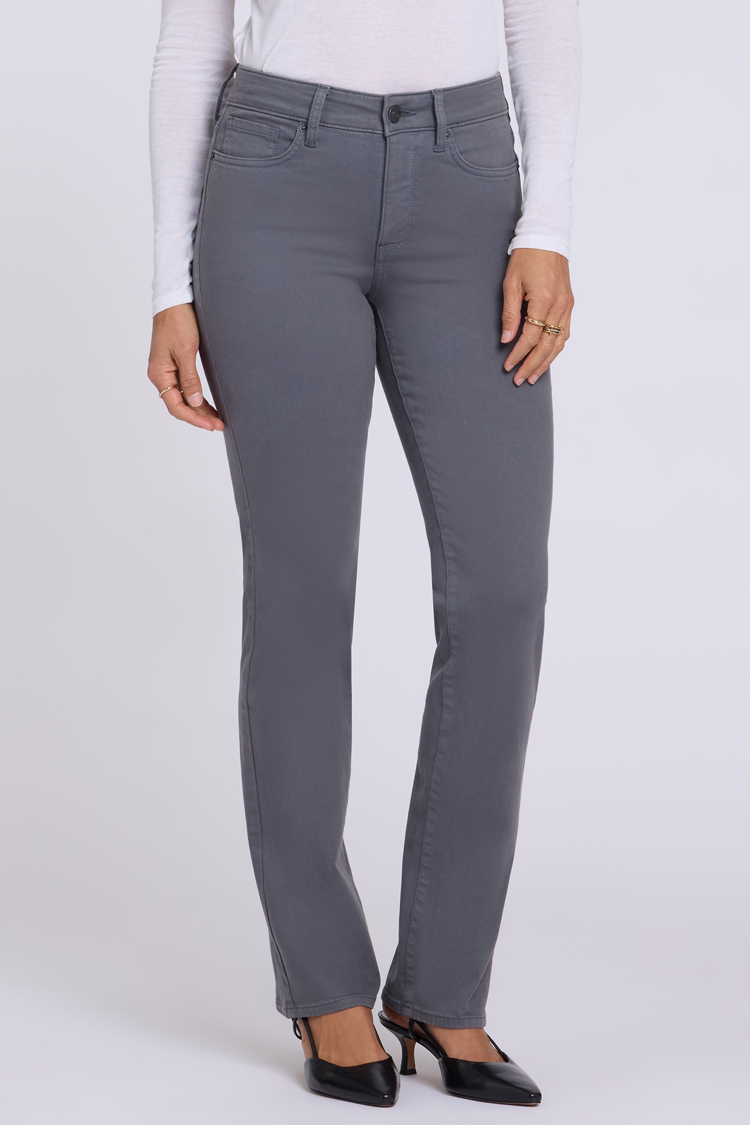 NYDJ Marilyn Straight Jeans In Petite  - Vintage Charcoal