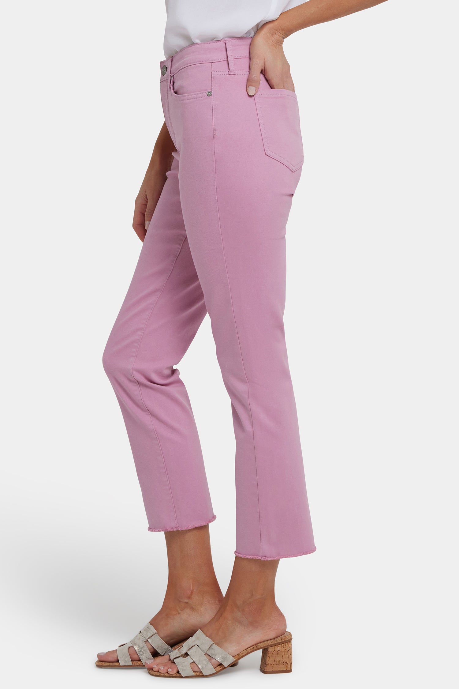 NYDJ Sheri Slim Ankle Jeans In Petite With Frayed Hems - Ballet