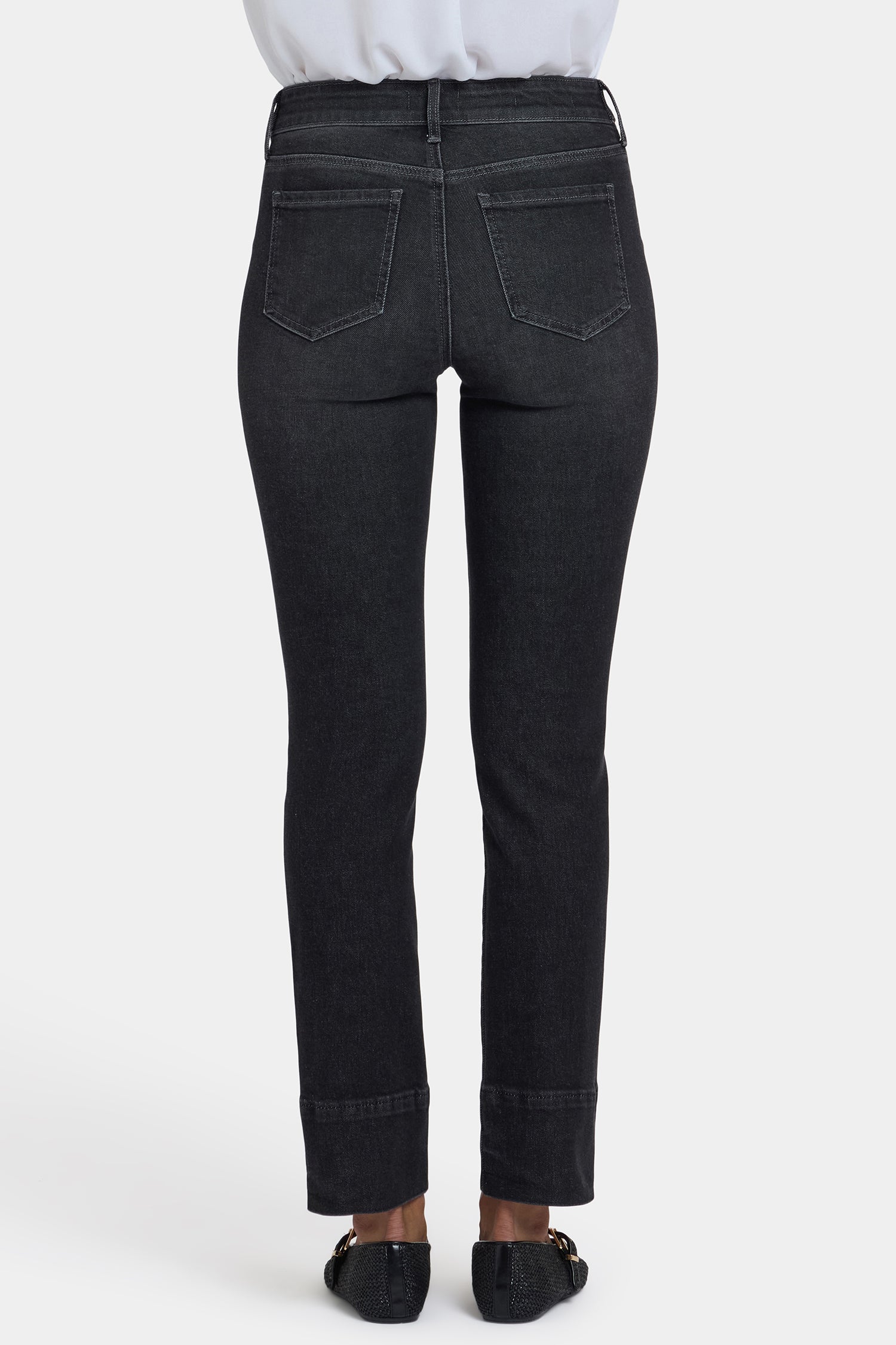NYDJ Sheri Slim Jeans In Petite With Waistband Buckle Detail - Paris Lights
