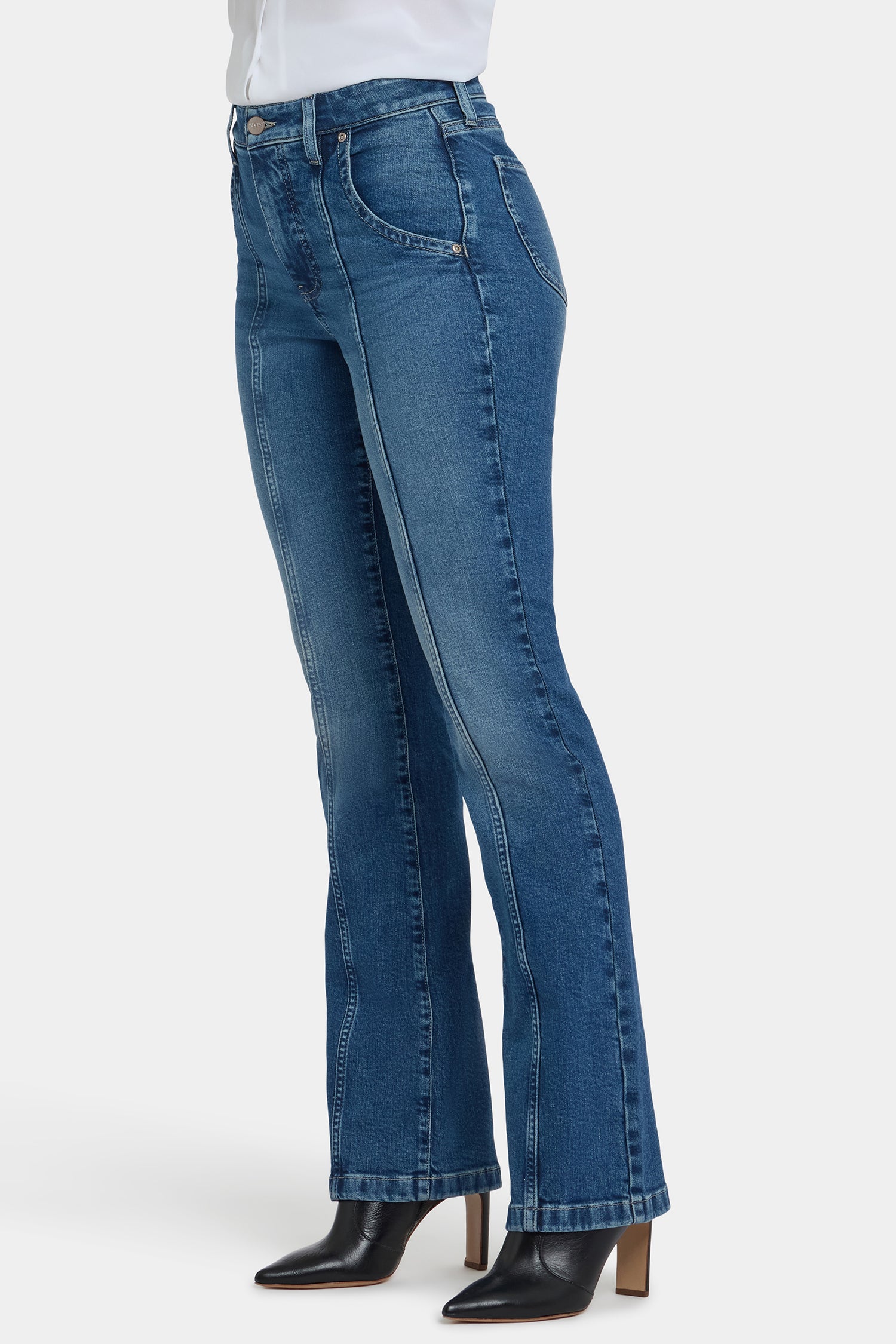 NYDJ Billie Mini Bootcut Jeans In Petite With High Rise And Seam Detail - Romantic Indigo