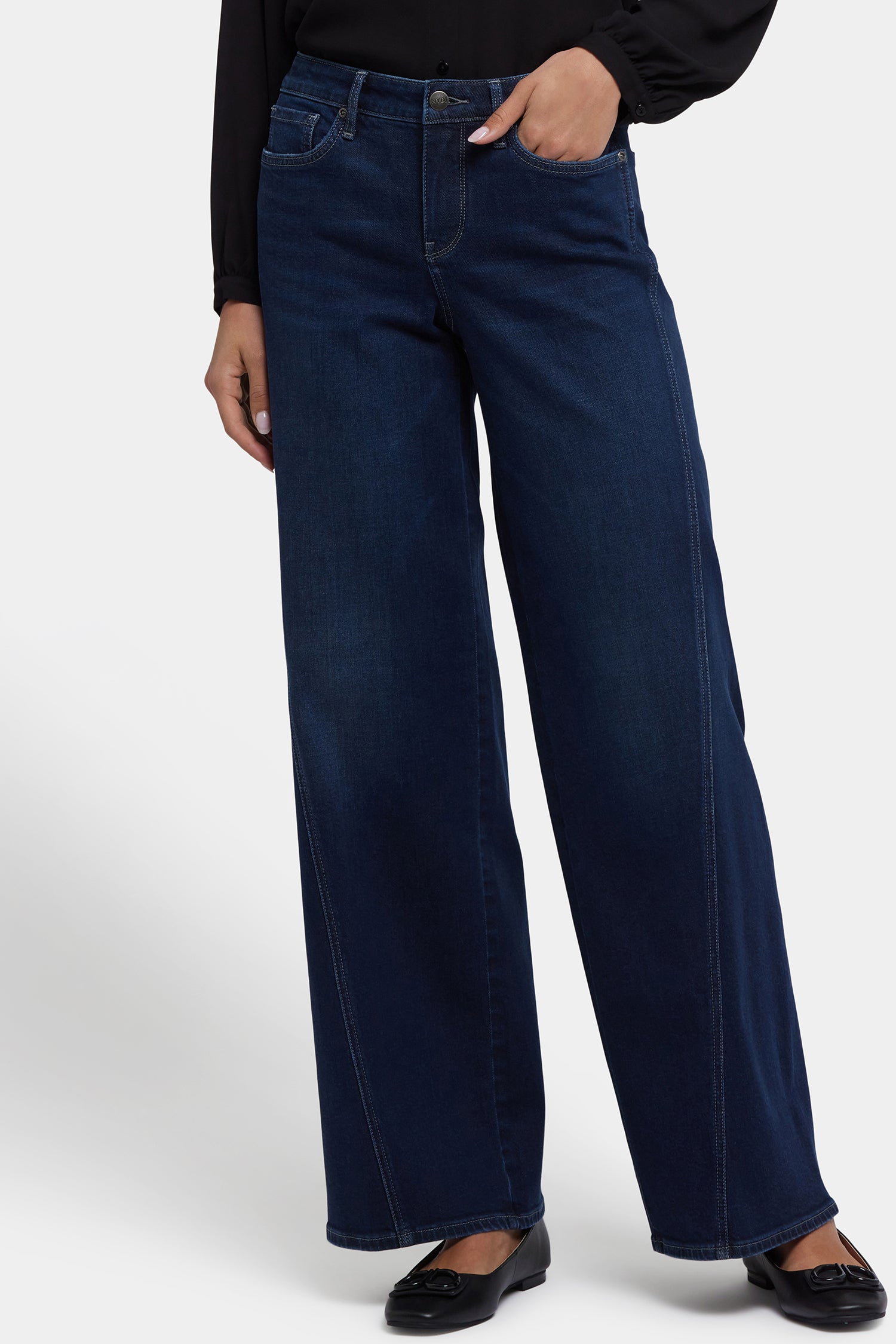 NYDJ Teresa Wide Leg Jeans In Petite With Contoured Seams And 29