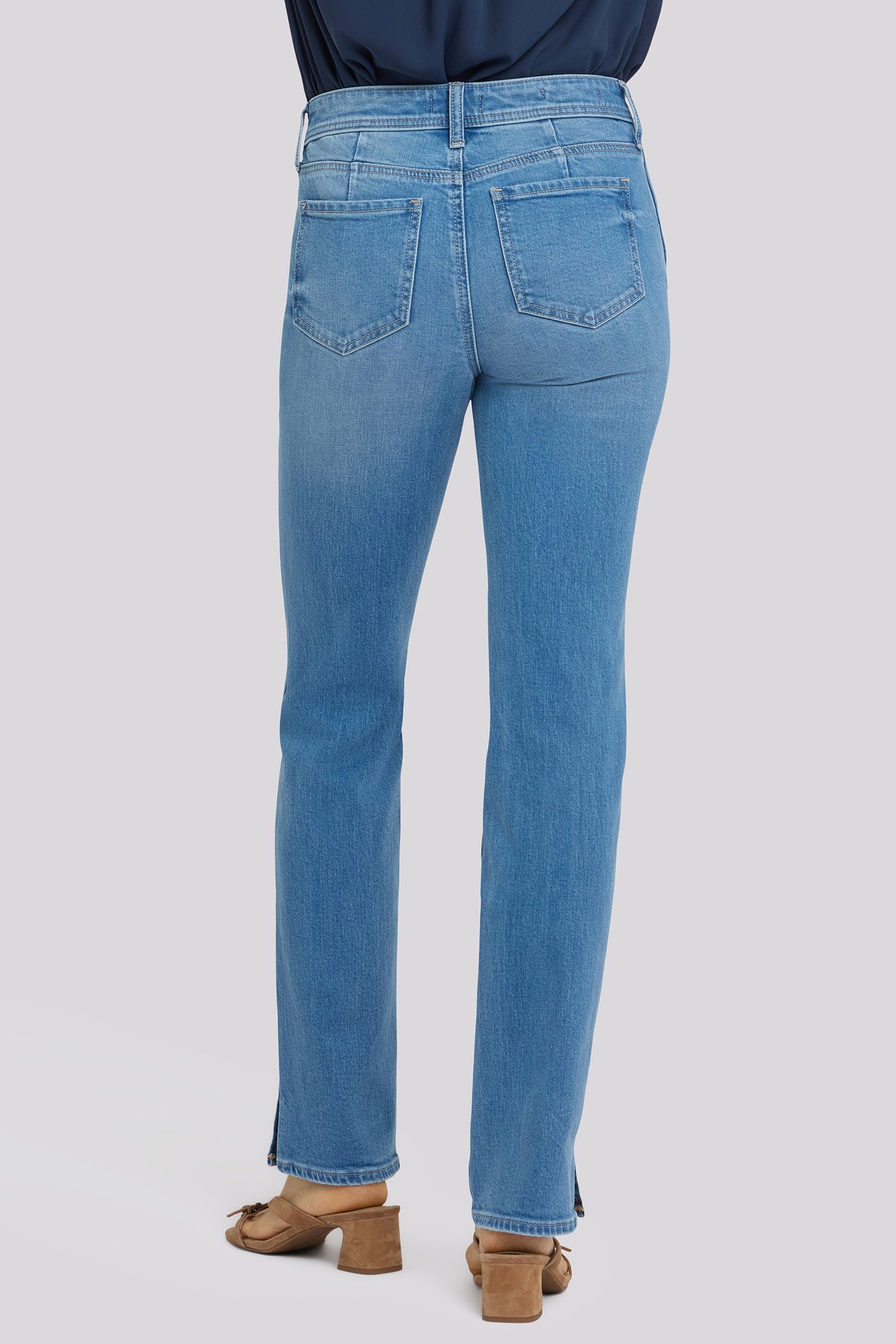 NYDJ Marilyn Straight Jeans In Petite With Clean Front, Back Darts And Side Slits - Vista Lakes